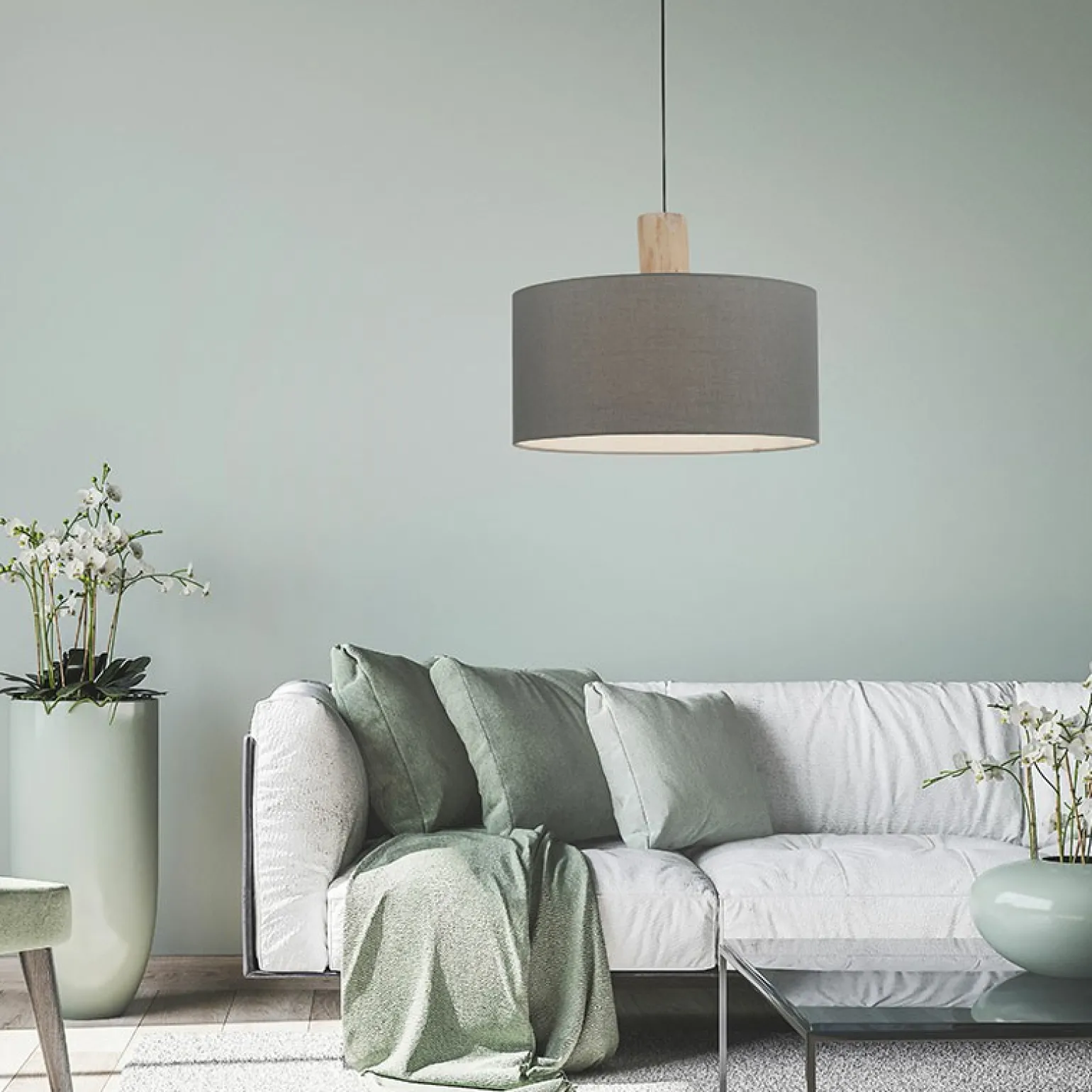 Discount Lampa wisząca z m abażurem 15112-15 z serii LINEN | Kaja Żyrandole Nowoczesne