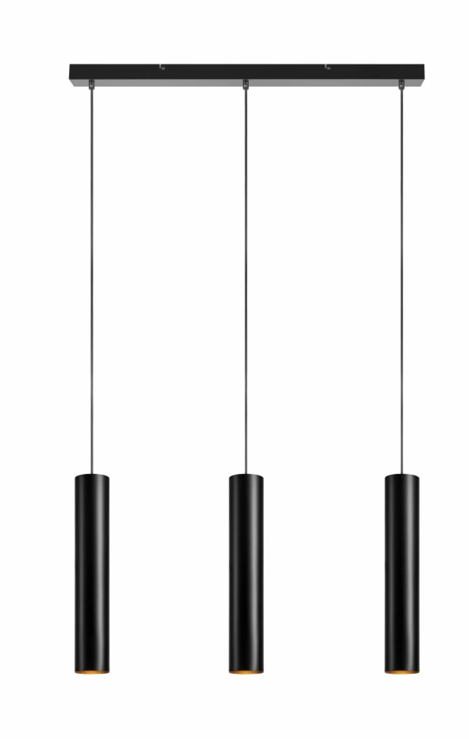 Discount Lampa wisząca z trzema czarnymi tubami 107882 | Kaja Oświetlenie Żyrandole Nowoczesne