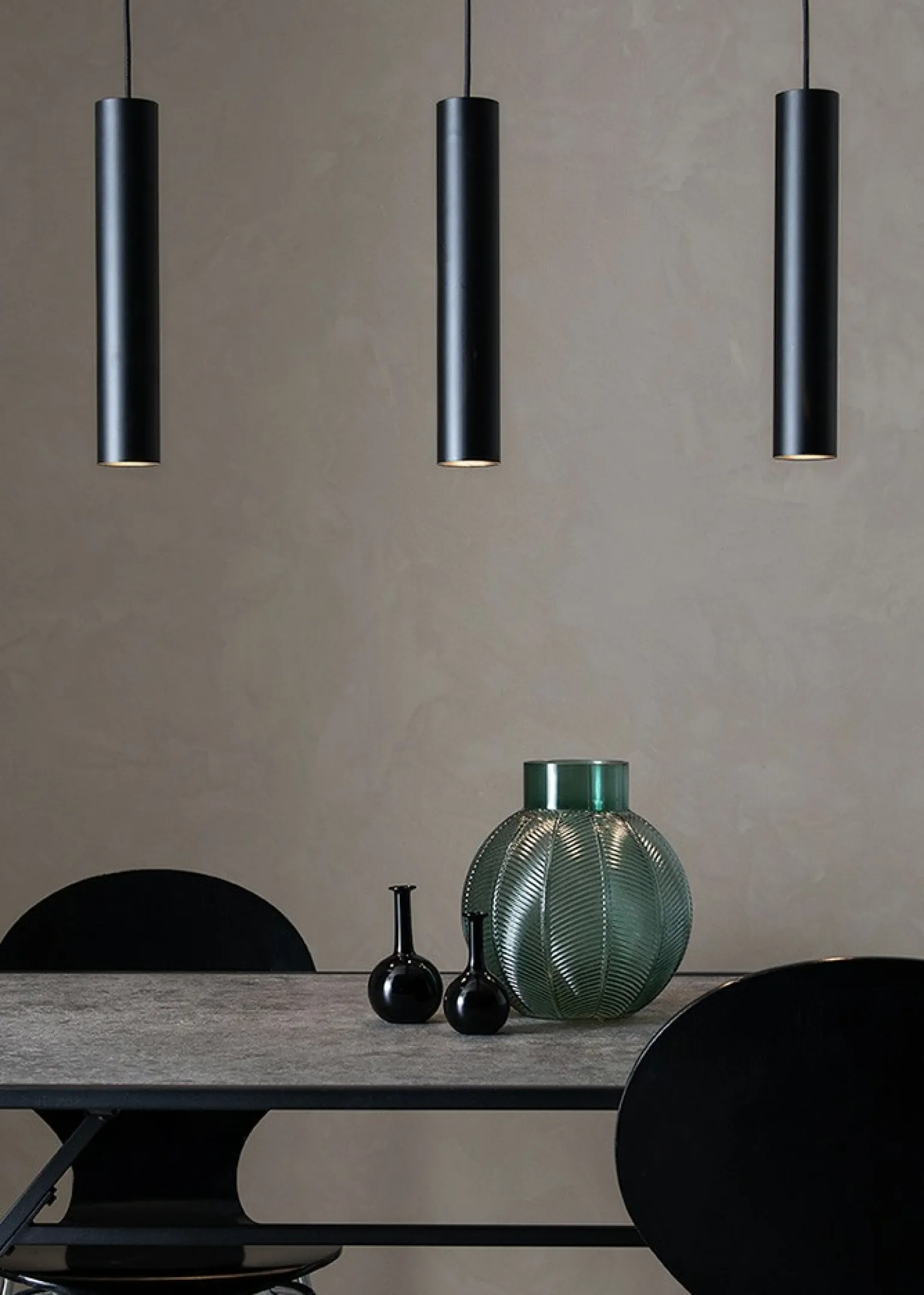 Discount Lampa wisząca z trzema czarnymi tubami 107882 | Kaja Oświetlenie Żyrandole Nowoczesne