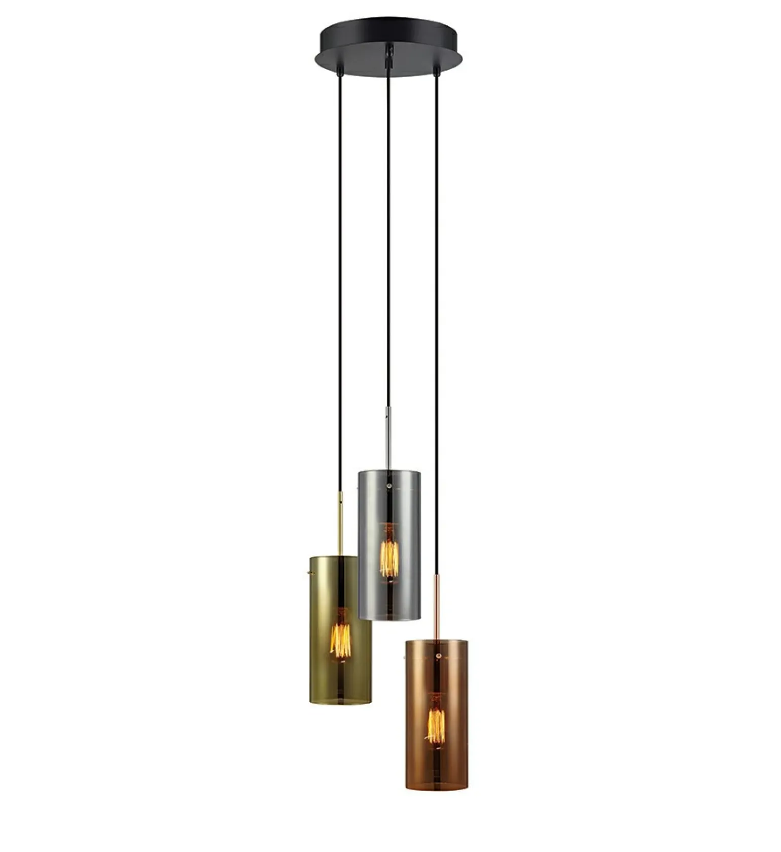 Flash Sale Lampa wisząca z trzema kolorowymi kloszami 106072 | Kaja Oświetlenie Żyrandole Nowoczesne