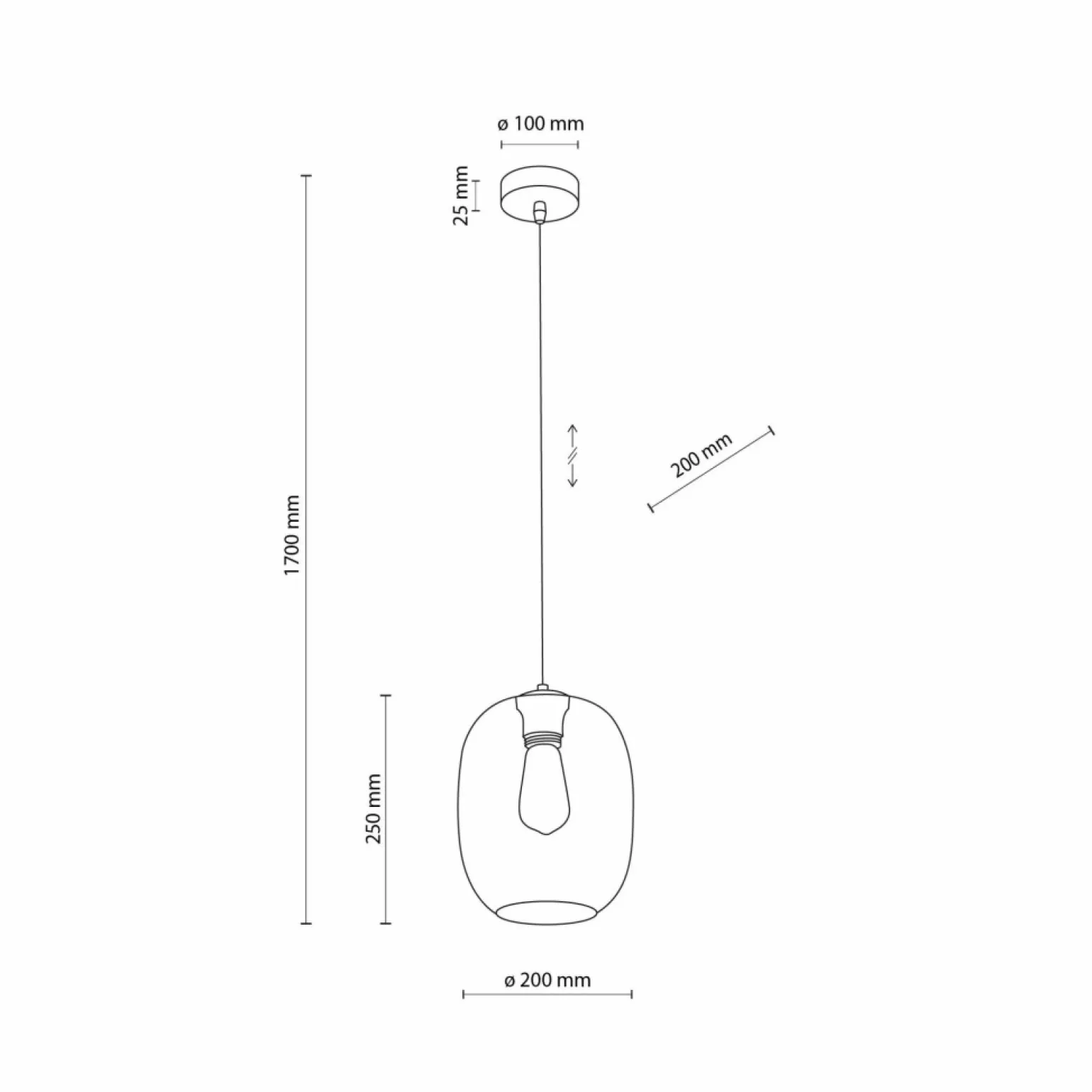 Cheap Lampa wisząca ze szklanym, ciemnym kloszem TK 5971 ELIO | Kaja Żyrandole Nowoczesne