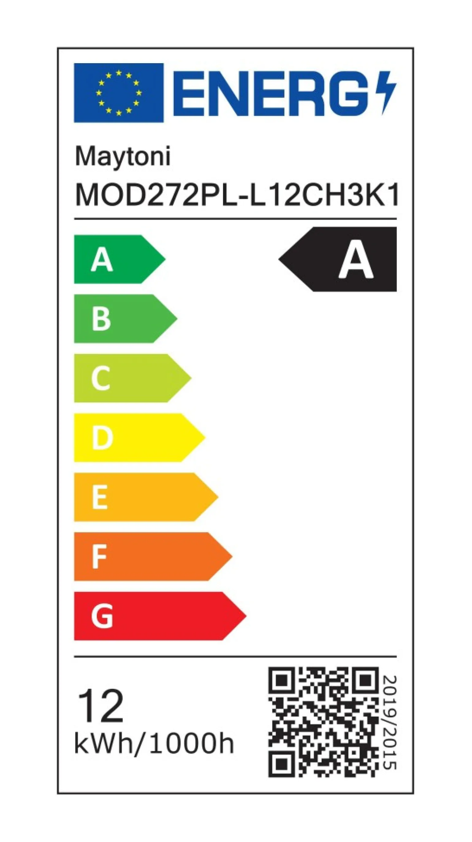 New Lampa wisząca, zintegrowany LED 12W MOD272PL-L12CH3K1 z serii ORDO Żyrandole Nowoczesne
