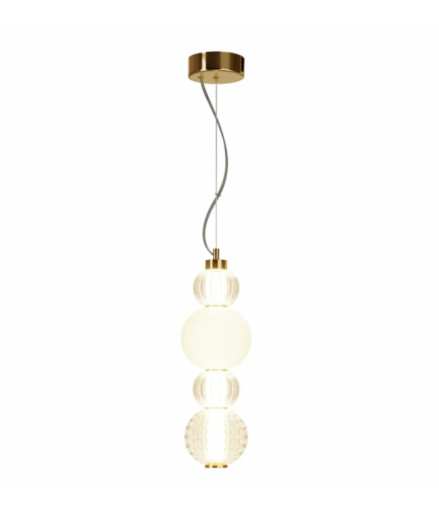 Shop Lampa wisząca złota, z czterema kloszami P069PL-L17G3K z serii COLLAR Żyrandole Nowoczesne