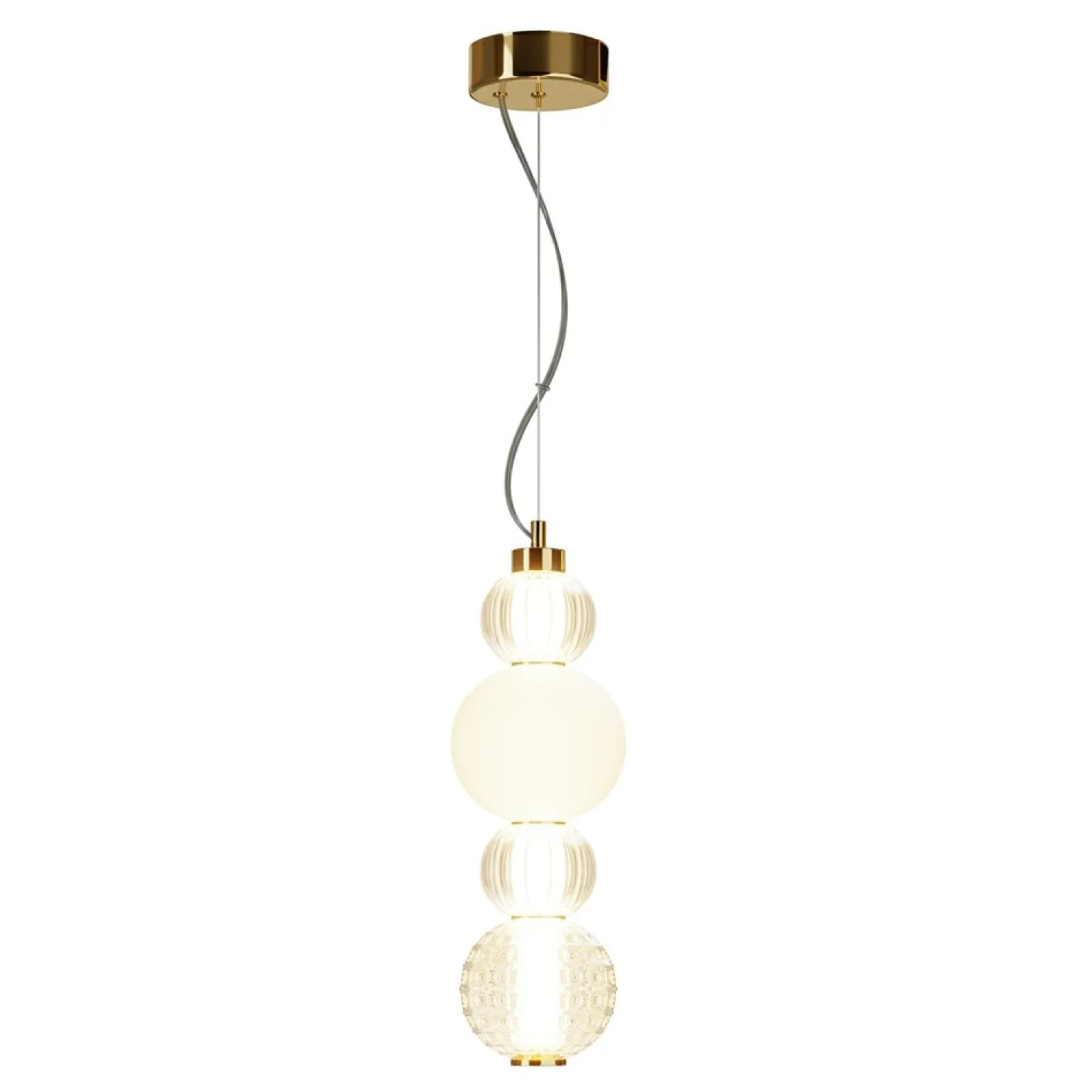 Shop Lampa wisząca złota, z czterema kloszami P069PL-L17G3K z serii COLLAR Żyrandole Nowoczesne