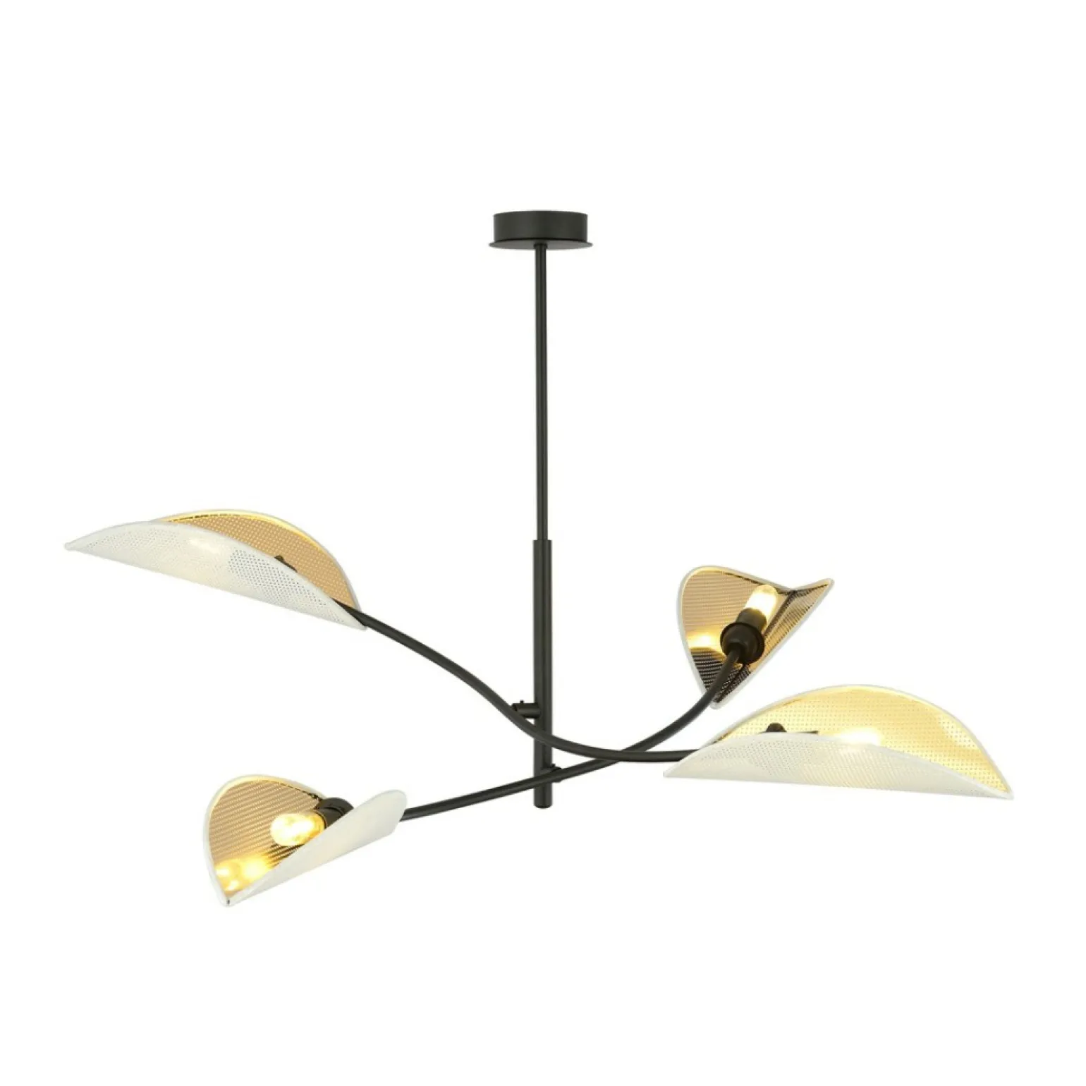 Cheap Lampa z biało-złotymi, otwartymi abażurami 1107/4 LOTUS | Kaja Żyrandole Nowoczesne