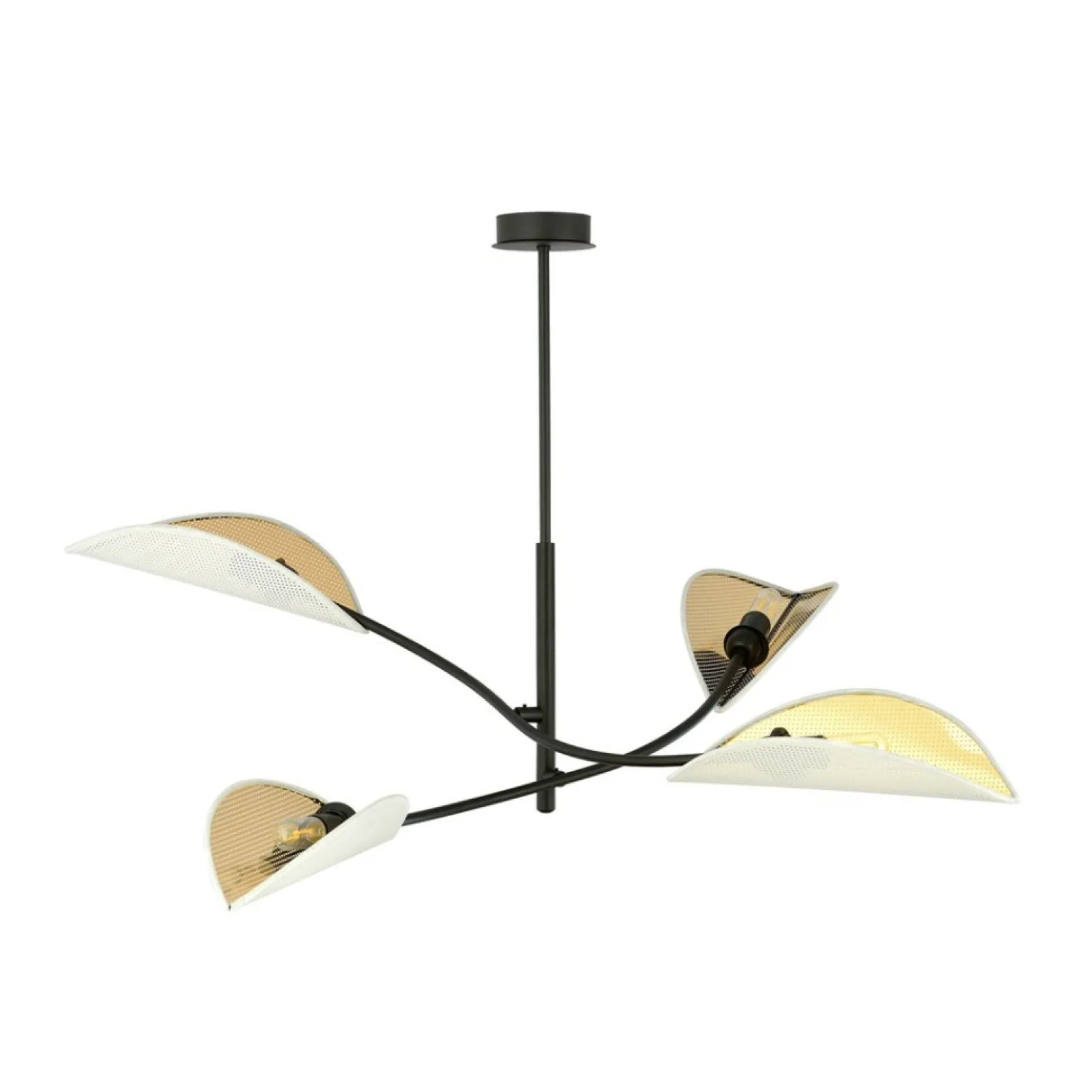 Cheap Lampa z biało-złotymi, otwartymi abażurami 1107/4 LOTUS | Kaja Żyrandole Nowoczesne