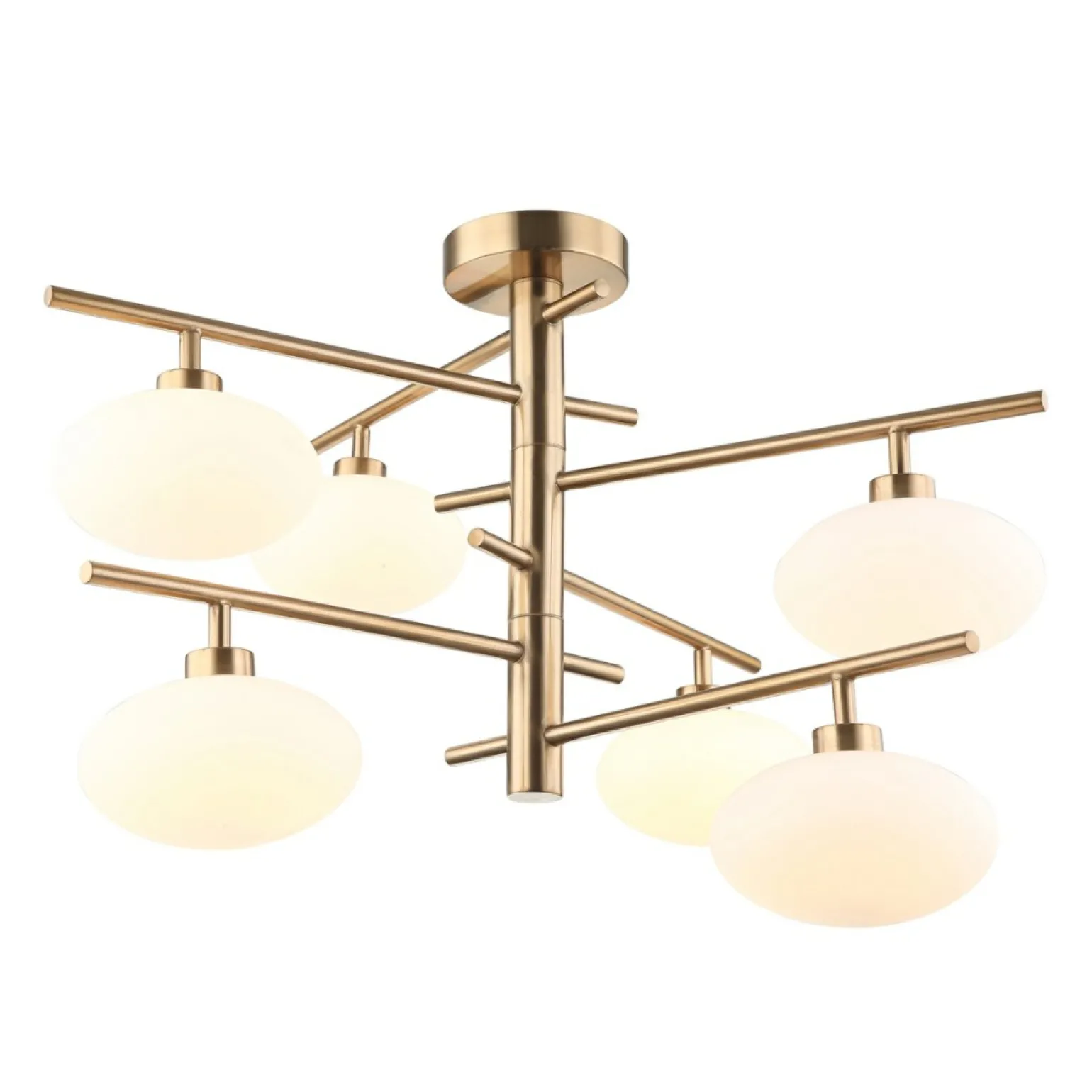 Hot Lampa z białymi kloszami MXM3661-6 BRO+W FIORENZO | Kaja Oświetlenie Żyrandole Nowoczesne
