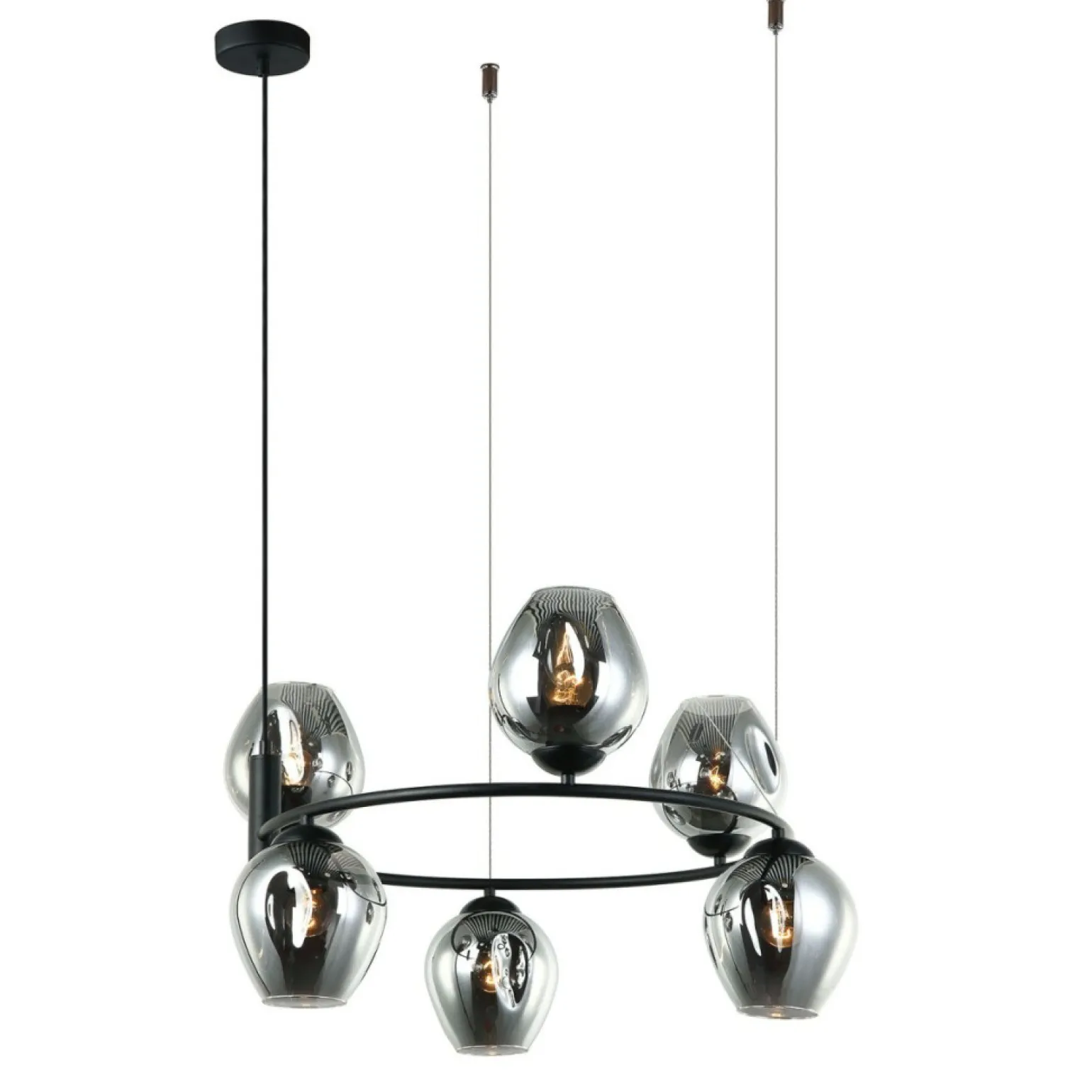 Store Lampa z ciemnymi kloszami MDM-4045-6 BK+SG ROXANE | Kaja Oświetlenie Żyrandole Nowoczesne