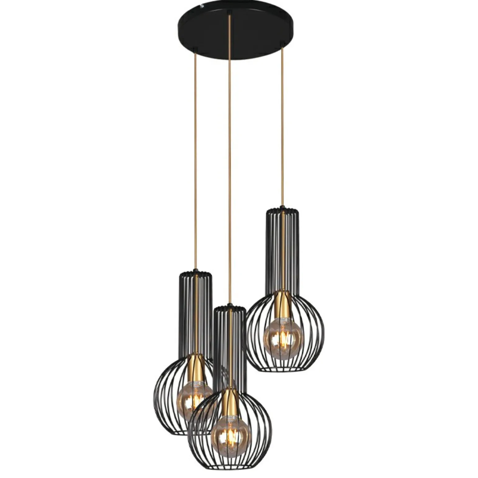 New Lampa z czarno-złotymi kloszami K-4522 ARVI BLACK | Kaja Oświetlenie Żyrandole Nowoczesne