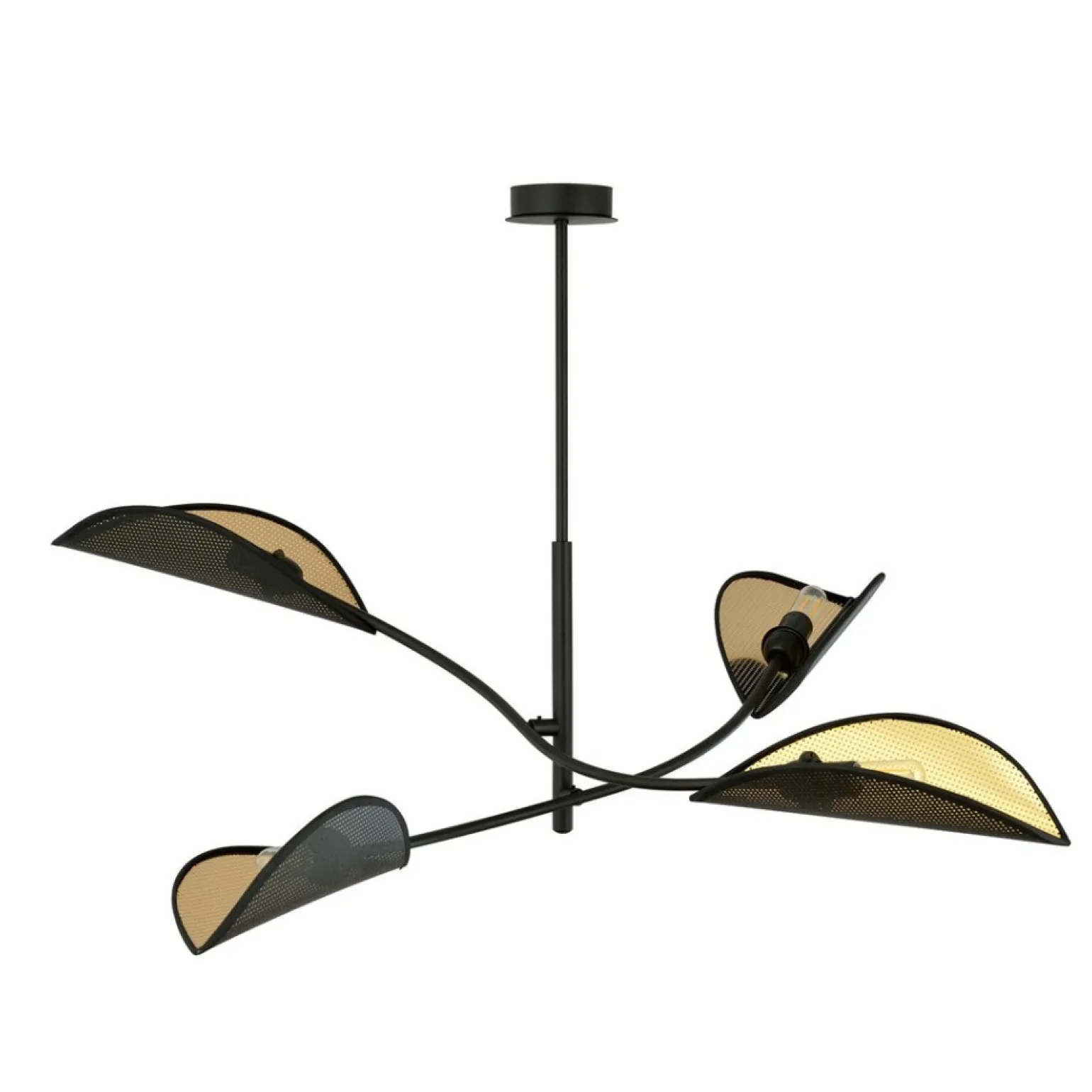 Sale Lampa z czarno-złotymi, otwartymi abażurami 1106/4 LOTUS | Kaja Żyrandole Nowoczesne