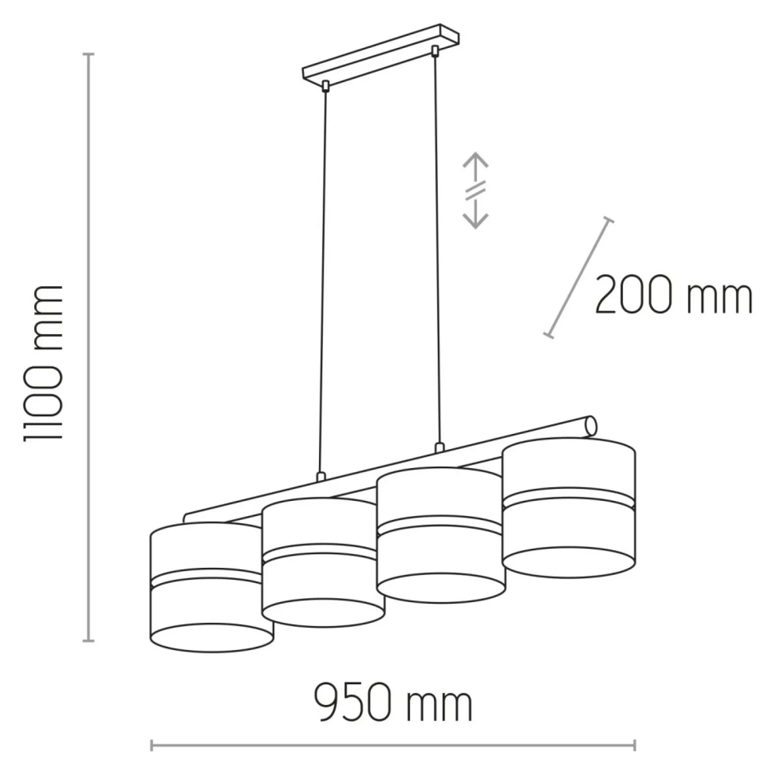 New Lampa z dekoracyjnymi abażurami TK 6576 LINOBIANCO | Kaja Oświetlenie Żyrandole Nowoczesne