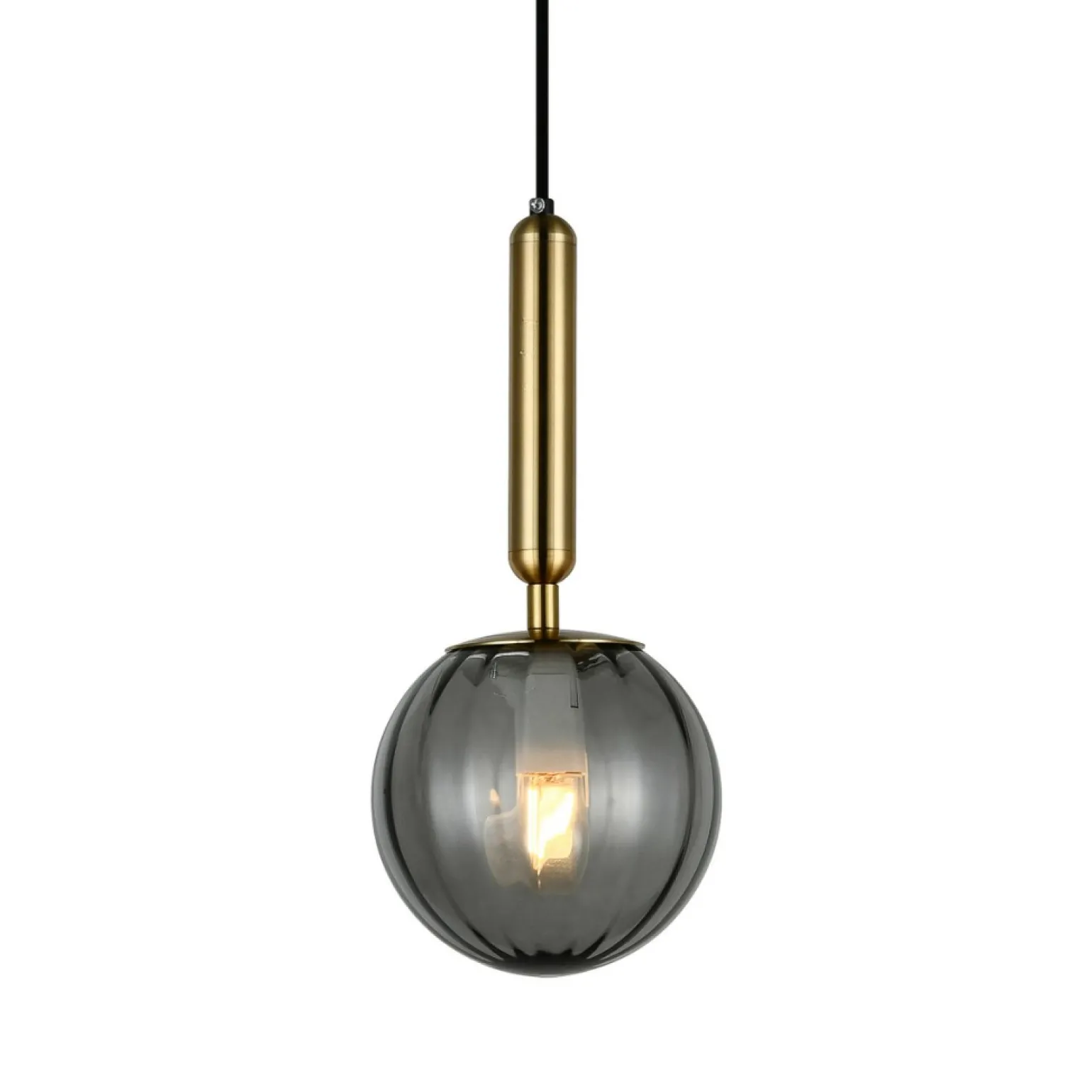 Online Lampa z dymionym kloszem PND-2324-1 BRO+SG RAVENA | Kaja Oświetlenie Żyrandole Nowoczesne