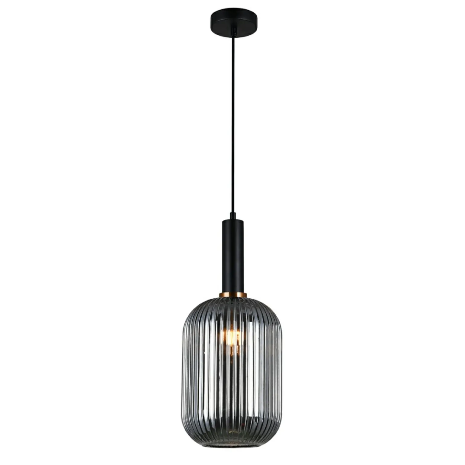Shop Lampa z dymionym kloszem PND-5588-1L-BK+SG ANTIOLA | Kaja Oświetlenie Żyrandole Nowoczesne