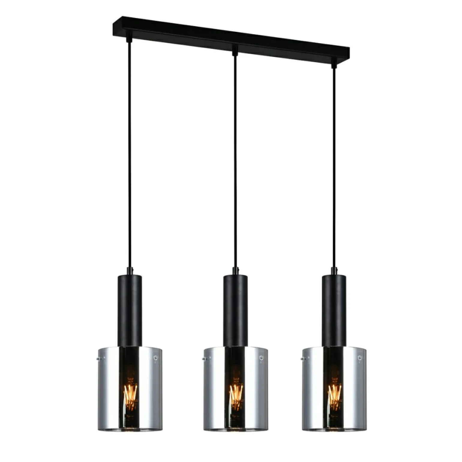 Hot Lampa z dymionymi kloszami PND-5581-3-BK+SG SARDO | Kaja Oświetlenie Żyrandole Nowoczesne