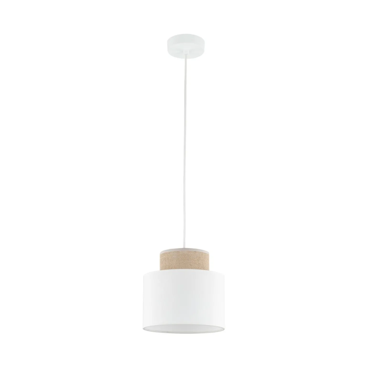 Fashion Lampa z jutowym abażurem, do sypialni TK 10078 DUO WHITE JUTA | Kaja Żyrandole Nowoczesne