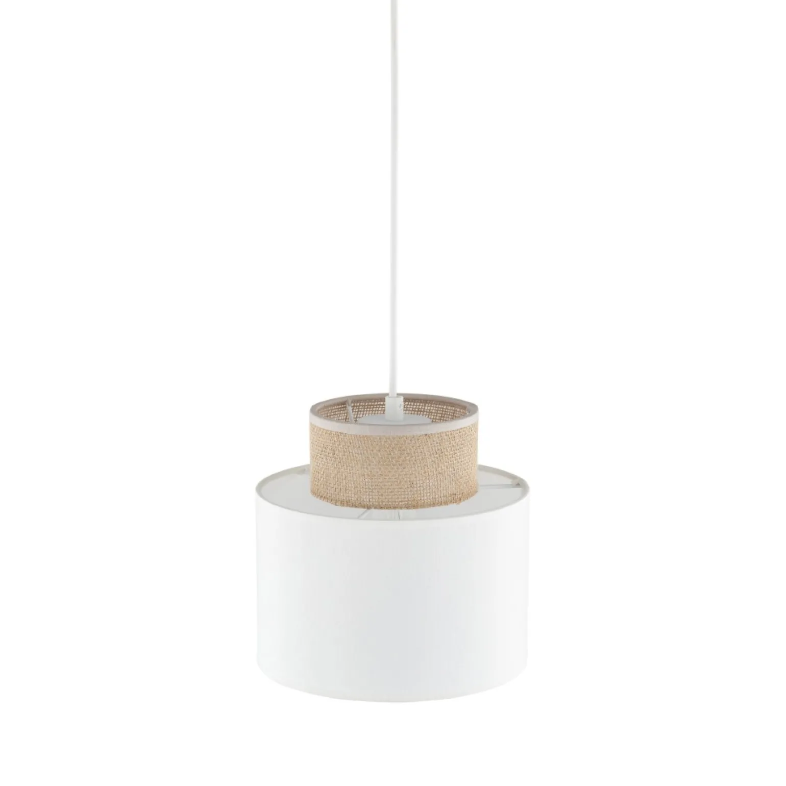 Fashion Lampa z jutowym abażurem, do sypialni TK 10078 DUO WHITE JUTA | Kaja Żyrandole Nowoczesne