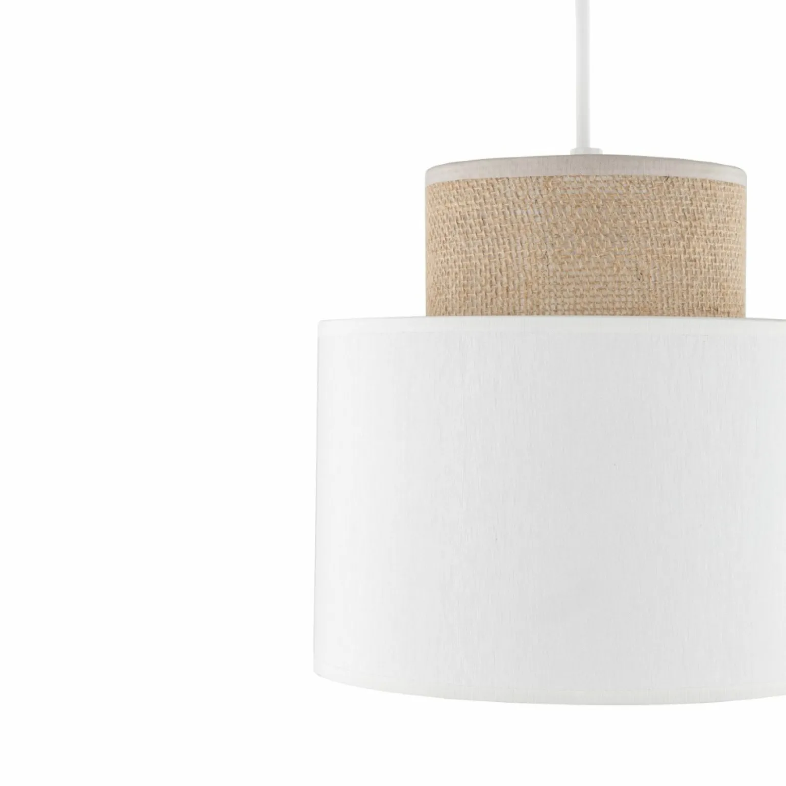 Fashion Lampa z jutowym abażurem, do sypialni TK 10078 DUO WHITE JUTA | Kaja Żyrandole Nowoczesne