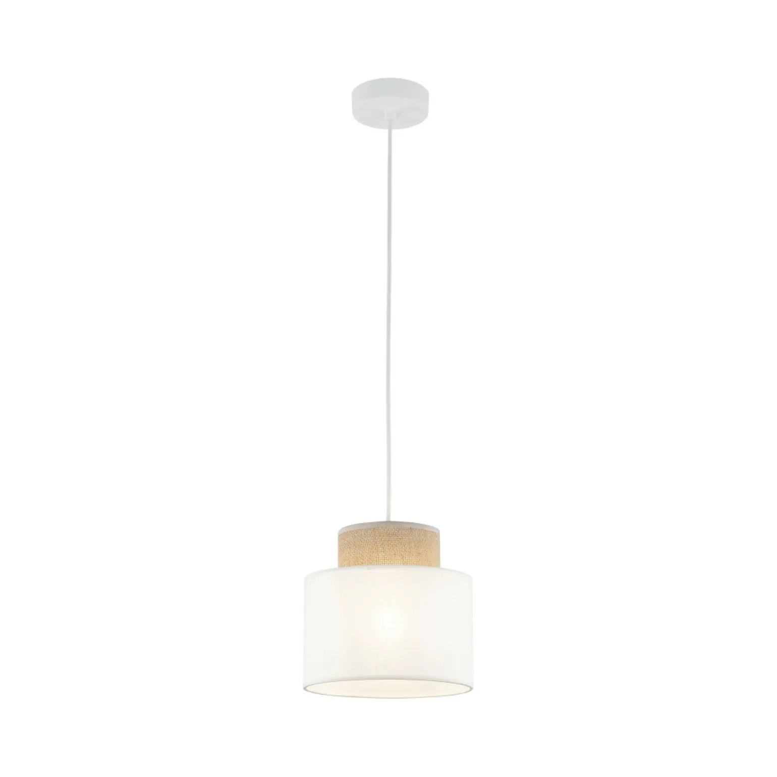 Fashion Lampa z jutowym abażurem, do sypialni TK 10078 DUO WHITE JUTA | Kaja Żyrandole Nowoczesne