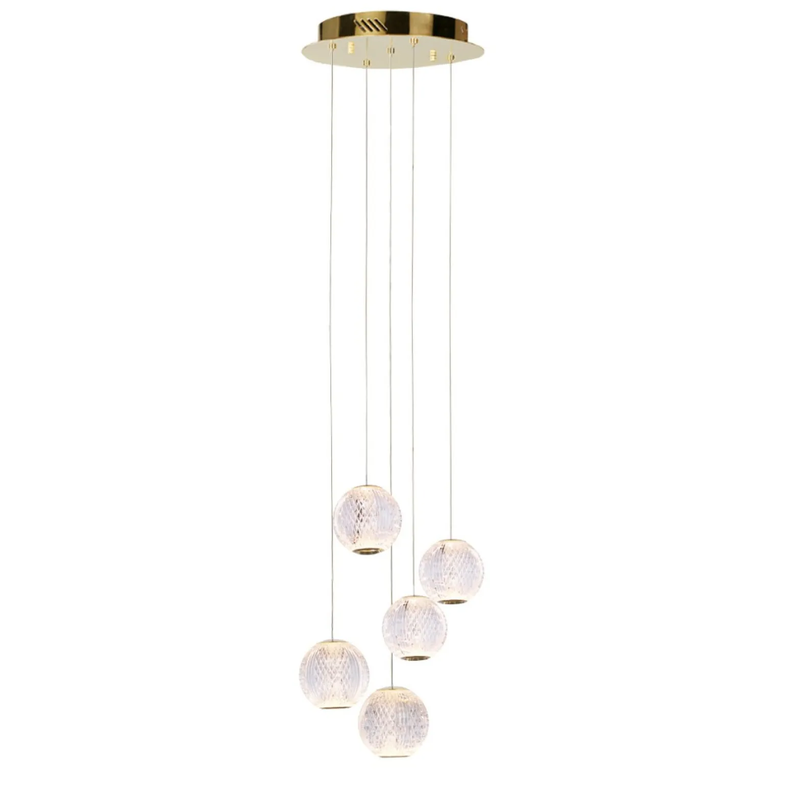 Sale Lampa z ledowymi zwisami PND-12220121-5A-GD ROSARIO | Kaja Oświetlenie Żyrandole Nowoczesne