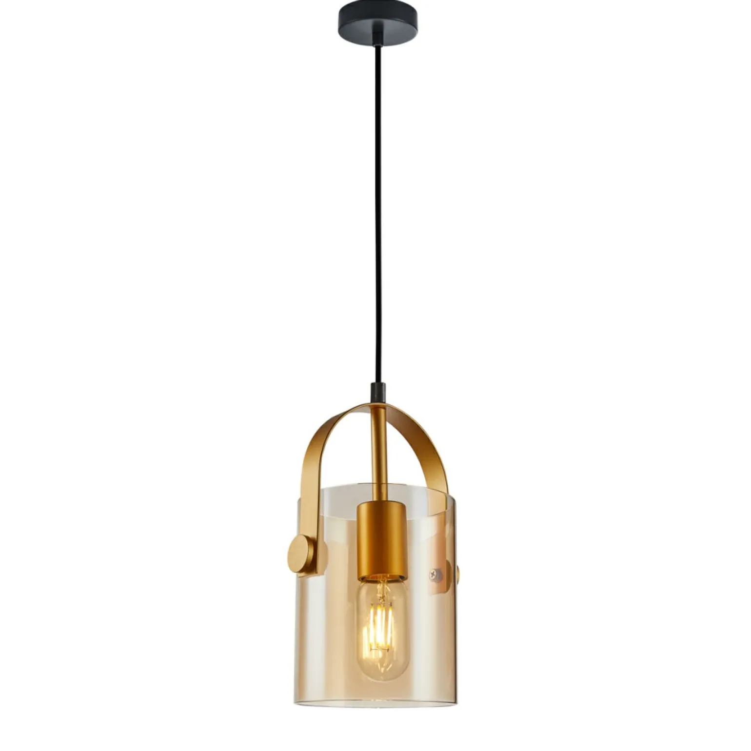 Outlet Lampa z miodowym kloszem PND-32453-1-GD+AMB NANESMA | Kaja Oświetlenie Żyrandole Nowoczesne
