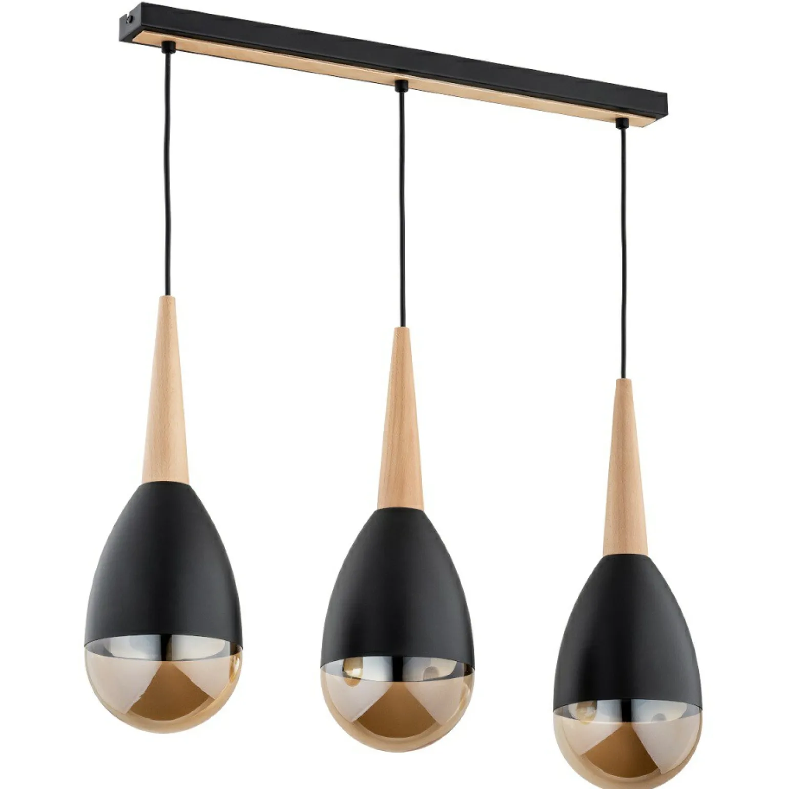 Shop Lampa z ozdobnymi kloszami i dodatkiem drewna AL 62355 z serii MASTER Żyrandole Nowoczesne