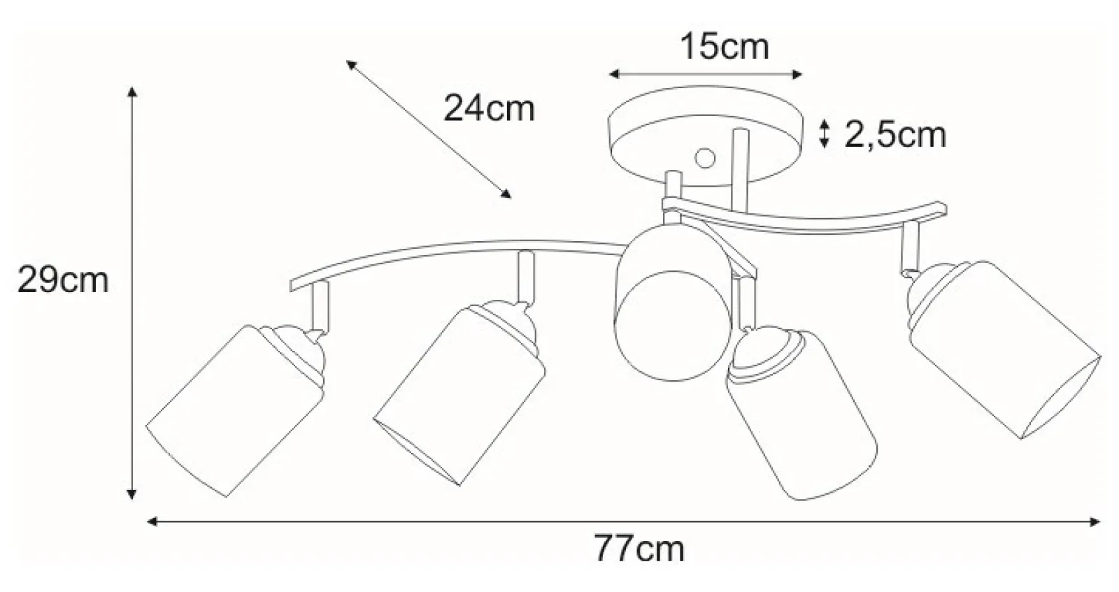 Sklep Kaja Lampa z ozdobnymi kloszami K-JSL-6090/5 CHR ALIX | Kaja Oświetlenie* Randole Tradycyjne