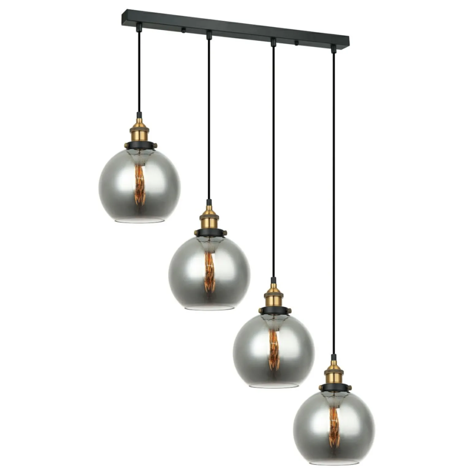 Online Lampa z szarymi kloszami MDM-4330/4 GD+SG CARDENA | Kaja Oświetlenie Żyrandole Nowoczesne