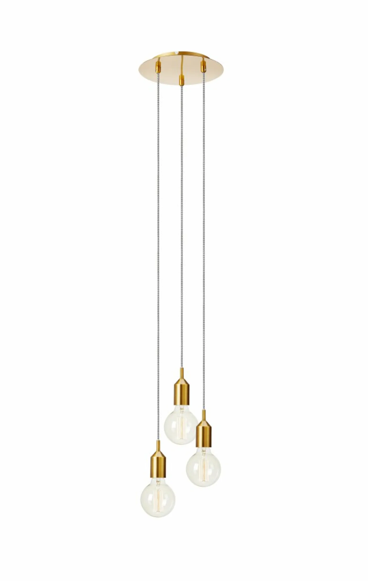 Outlet Lampa z wiszącymi żarówkami i złotą oprawą 108099 | Kaja Oświetlenie Żyrandole Nowoczesne