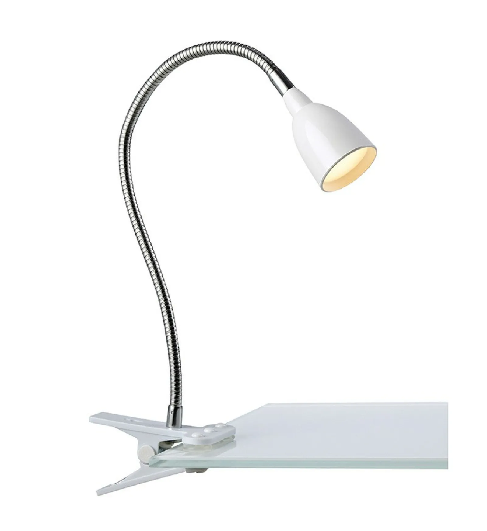 Sklep Kaja Lampka biurkowa na klipsie w białym kolorze 106091 | Kaja Oświetlenie* Lampy Led | Lampki Biurkowe