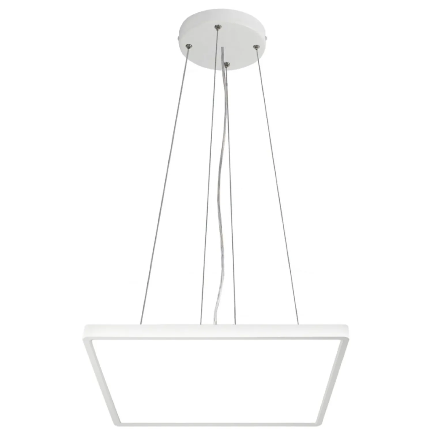 Store Ledowa, biała lampa wisząca 30x30 PND-83625-300S-24W-WH BASTIA | Kaja Żyrandole Nowoczesne