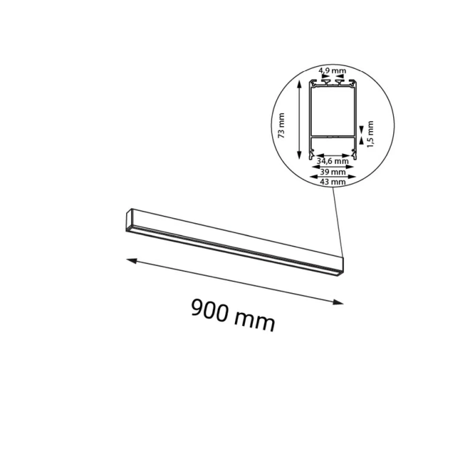 Sklep Kaja Ledowa lampa listwa plafon 90cm 3000K ANT 1963 NUMATA | Kaja* Lampy Led | Plafony Nowoczesne