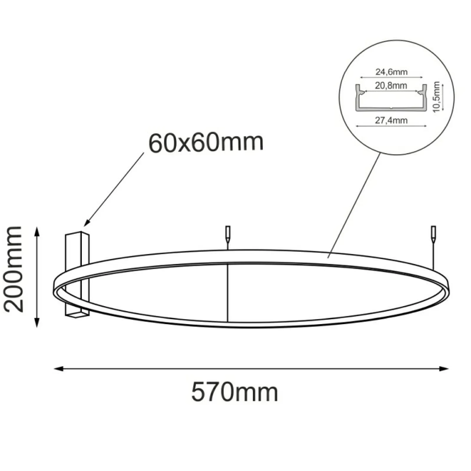 Sklep Kaja Ledowa lampa sufitowa ⌀57cm 4000K ANT 1332 z serii AGA* Lampy Led | Plafony Nowoczesne