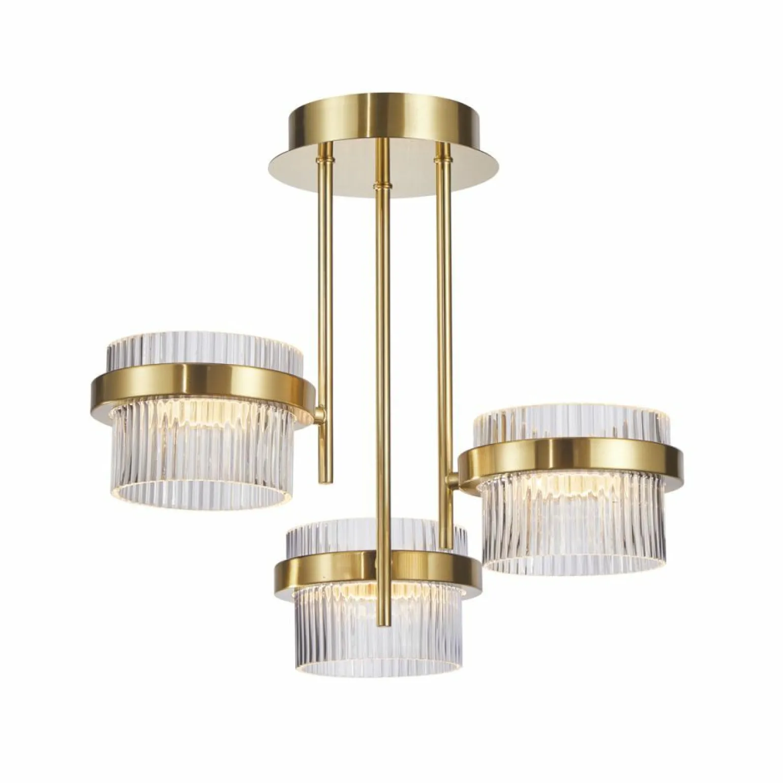 Sale Ledowa lampa sufitowa z kryształkami PND-77362-3-24W-GD TIARA | Kaja Żyrandole Nowoczesne