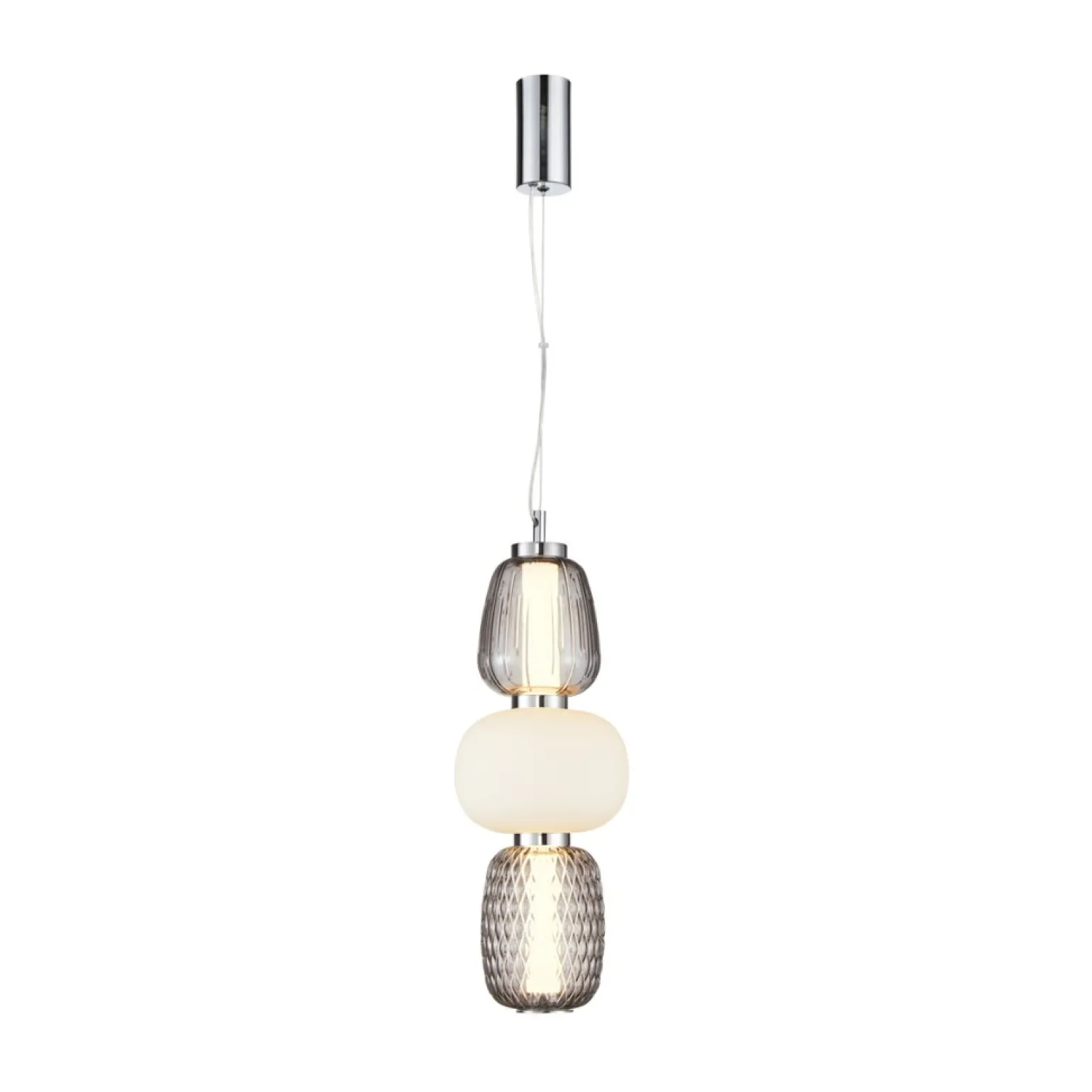 Discount Ledowa lampa wisząca do sypialni PND-98374-28W-CH ERIS | Kaja Żyrandole Nowoczesne