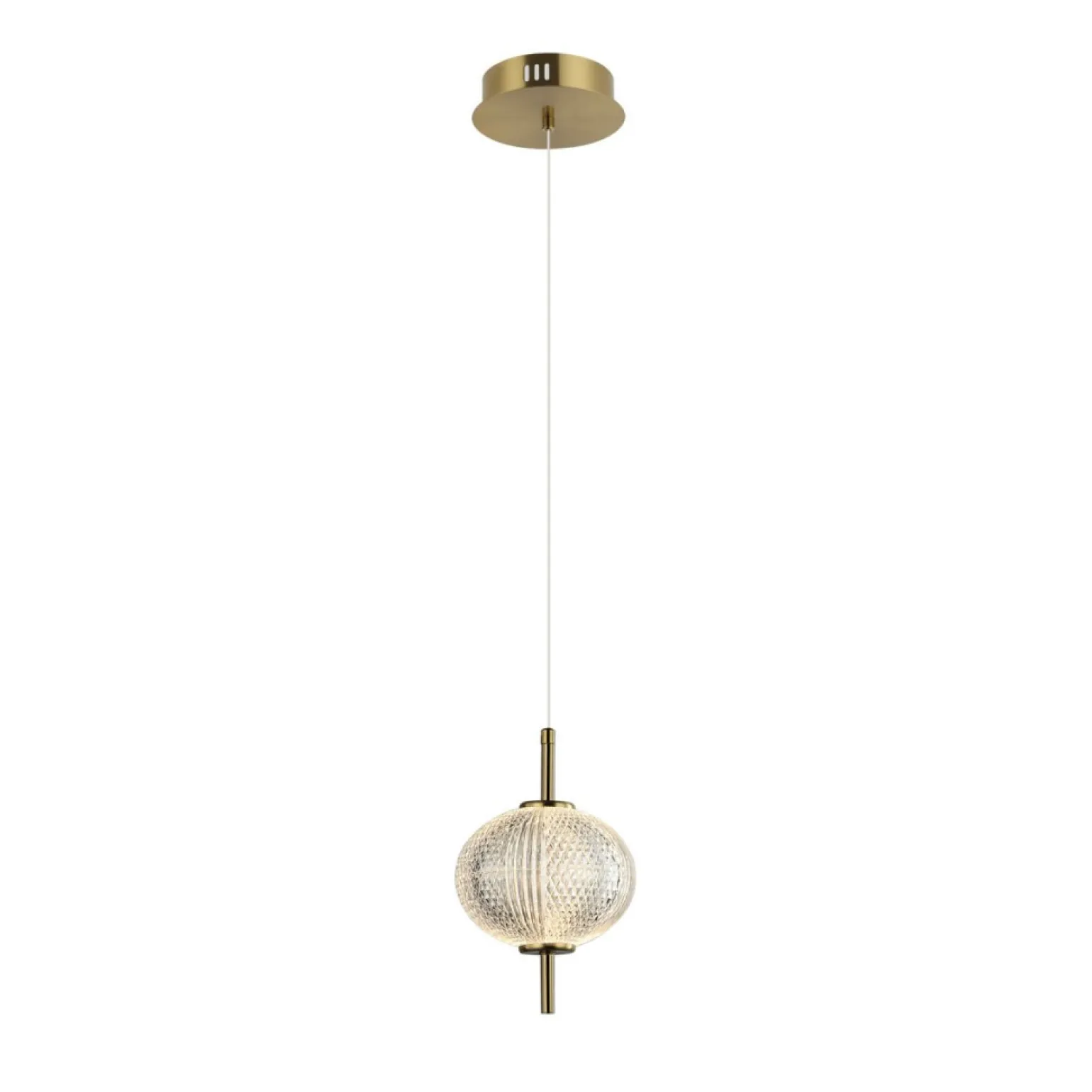 Fashion Ledowa lampa z kryształowym kloszem PND-29038-1-GD LAZIE | Kaja Żyrandole Nowoczesne