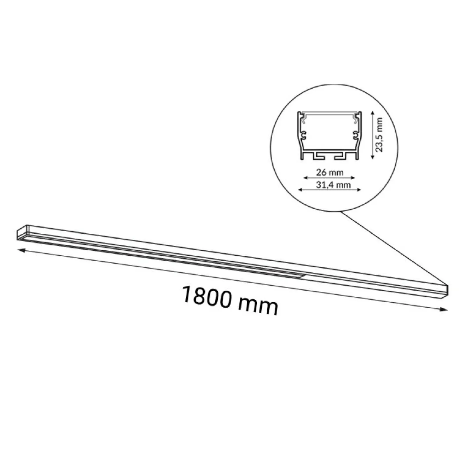 Sklep Kaja Ledowa listwa natynkowa 180cm 3000K ANT 1816 HIATE | Kaja Oświetlenie* Plafony Nowoczesne | Lampy Led