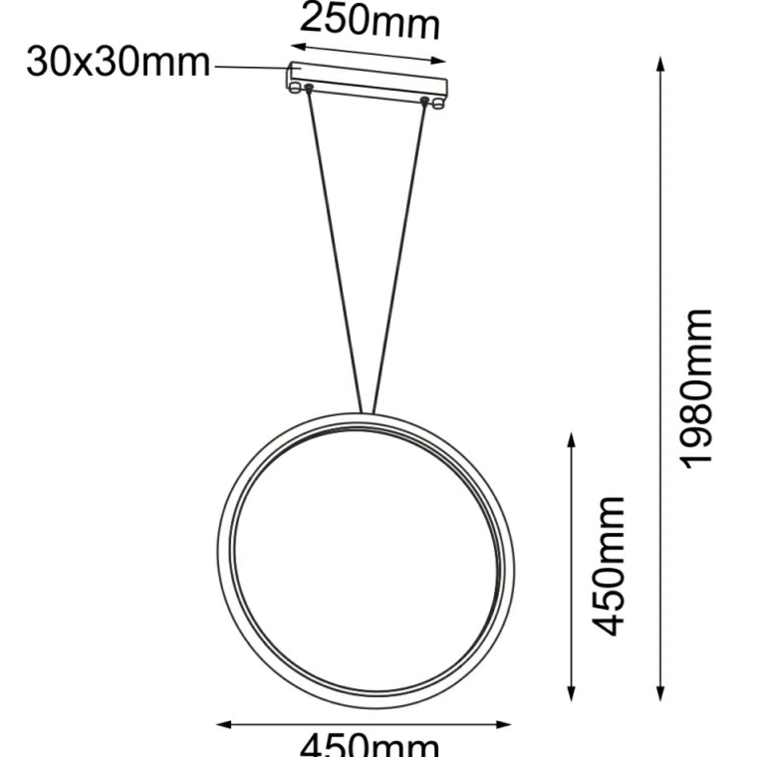 Shop Ledowa obręcz dekoracyjna ⌀45cm 3000K ANT 5074 IKUNA | Kaja Żyrandole Nowoczesne