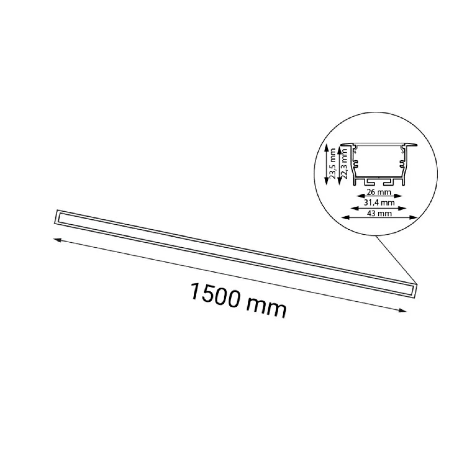 Sklep Kaja Ledowa ramka podtynkowa 150cm 4000K ANT 1834 HIATE | Kaja Oświetlenie* Lampy Led | Oprawy Podtynkowe