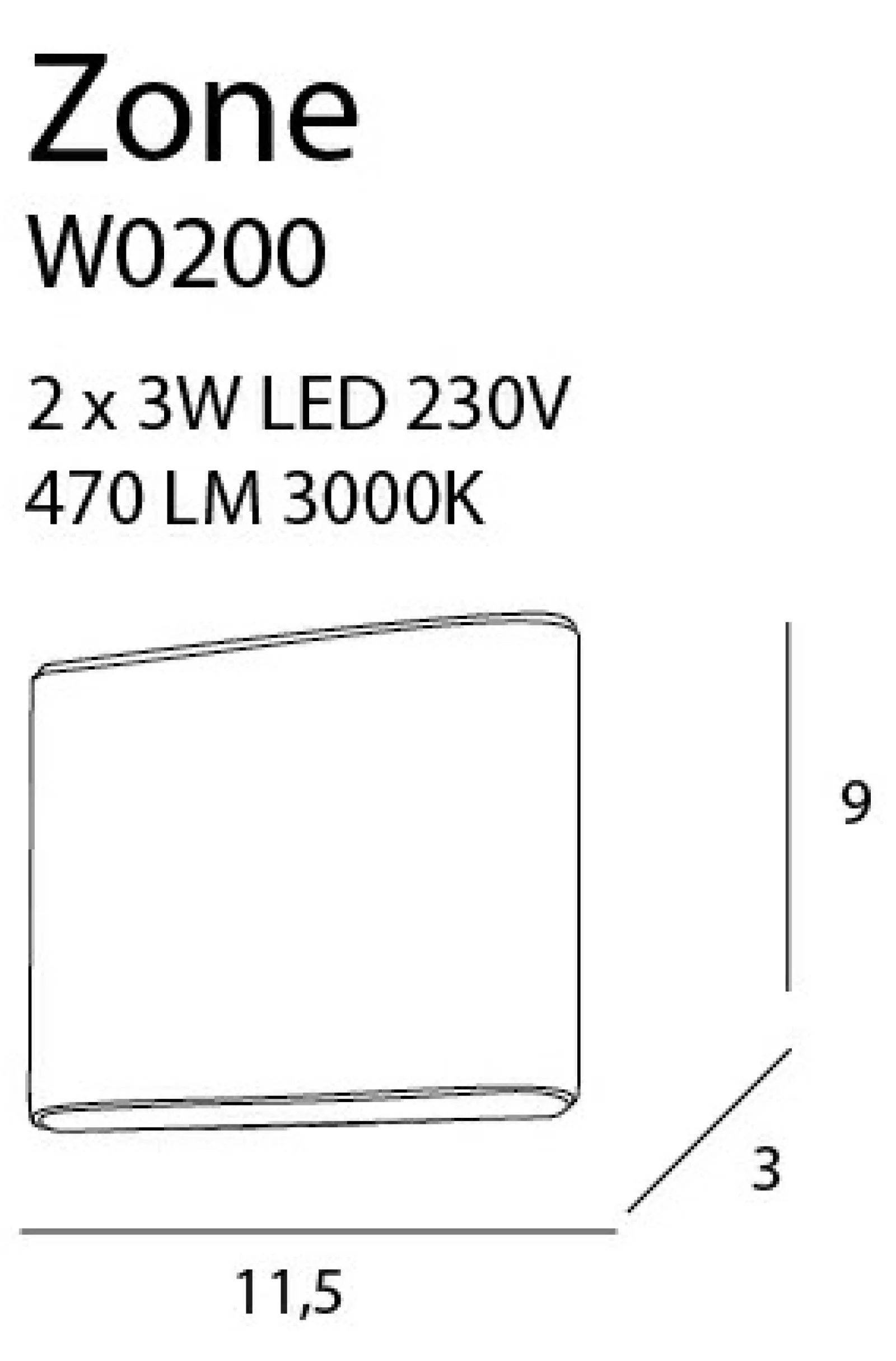 Sklep Kaja Ledowy, biały kinkiet dwukierunkowy 11,5cm MX W0200 ZONE | Kaja* Lampy Led | Lampy Do Łazienki