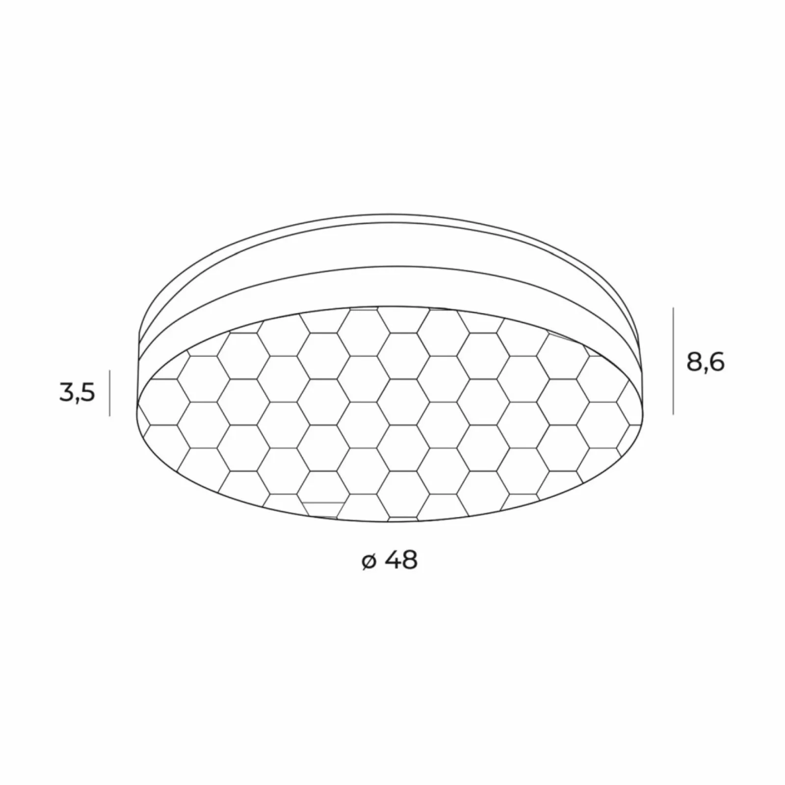 Sklep Kaja Ledowy plafon ⌀48cm na czarnej podstawie MX C0218 SEKKO | Kaja* Lampy Led | Plafony Nowoczesne