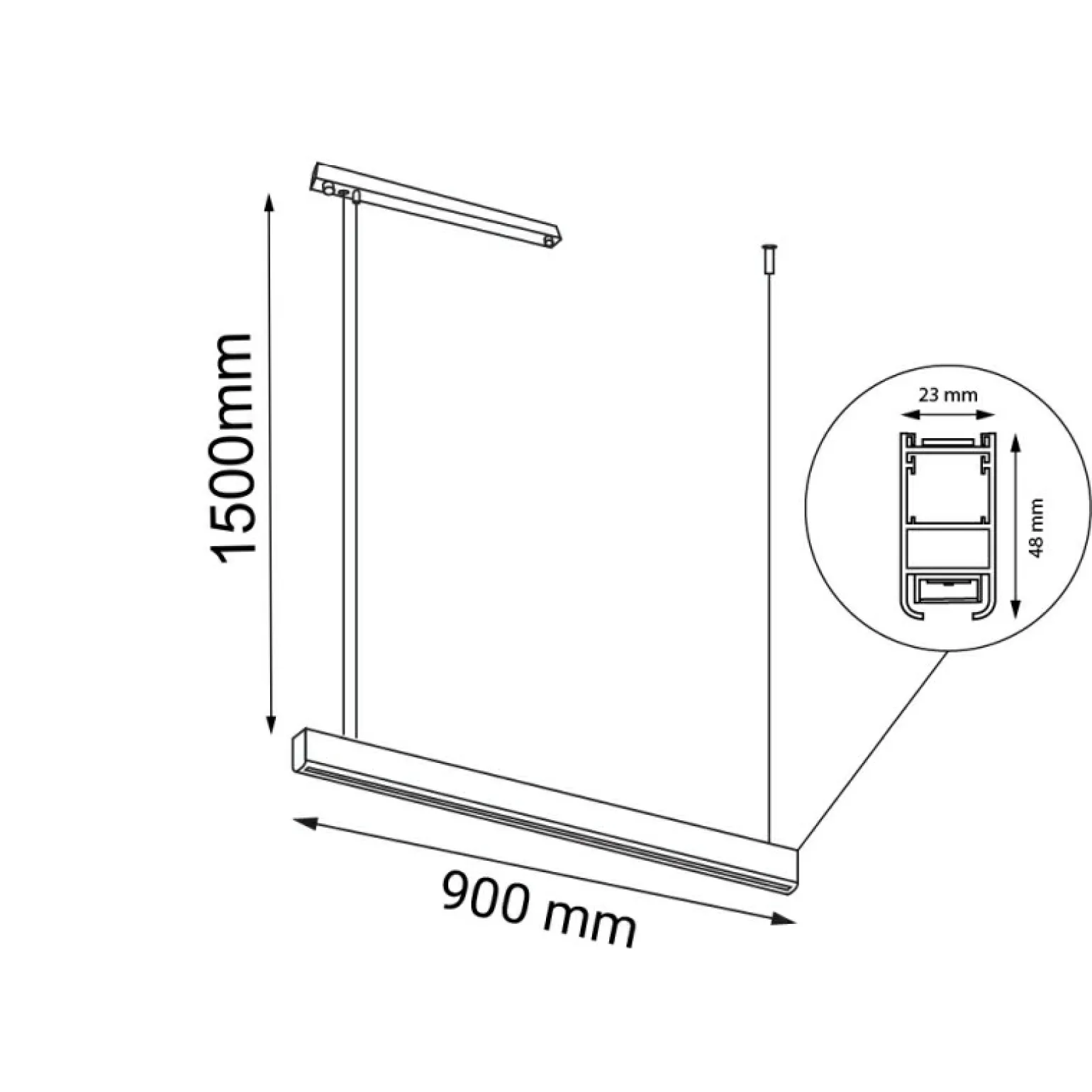 Outlet Ledowy zwis o poziomym układzie 150cm 4000K ANT 8663 ISASEKI | Kaja Żyrandole Nowoczesne