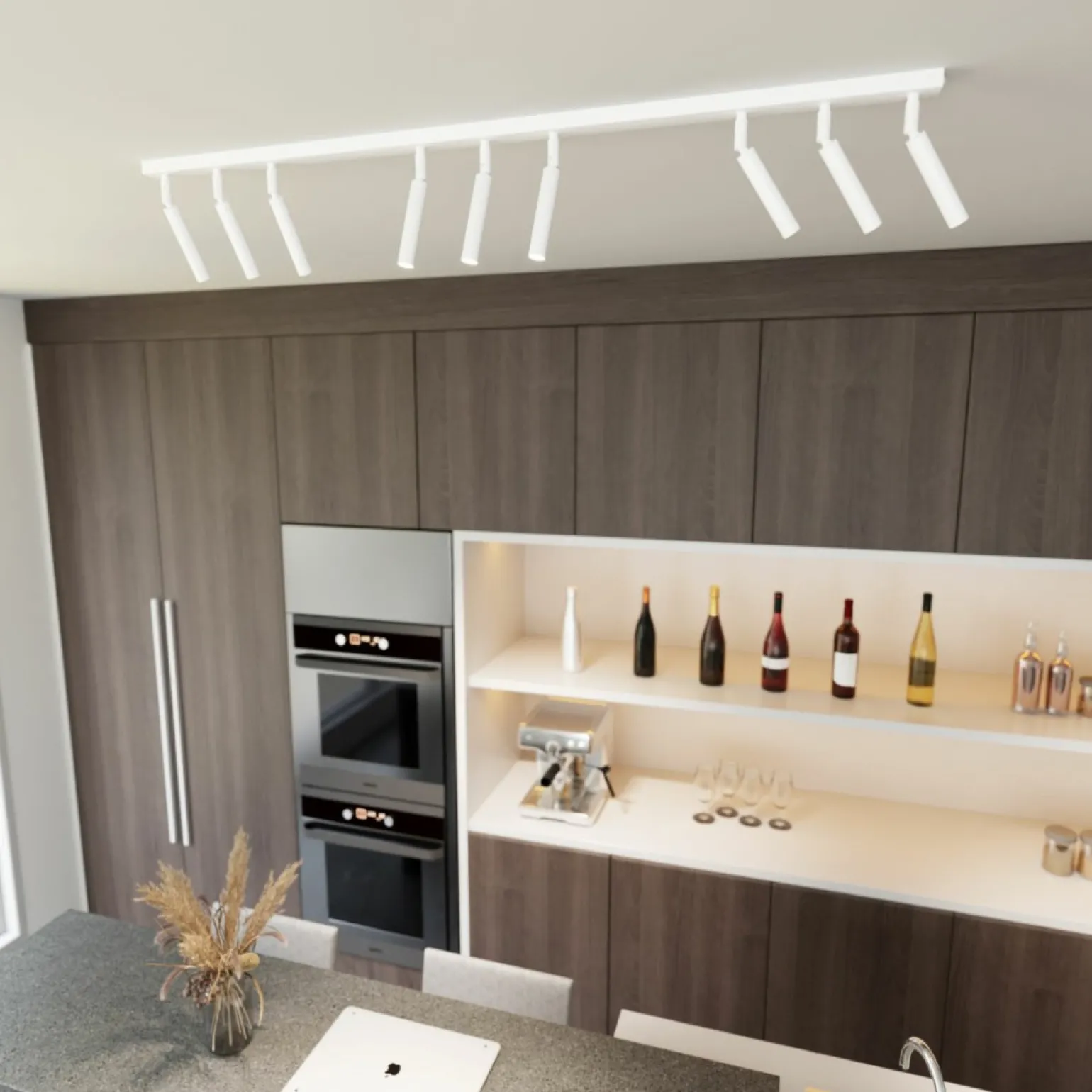 Best Sale Liniowa lampa sufitowa 116cm ze spotami 1352/9 IVI 9 WHITE | Kaja Żyrandole Nowoczesne