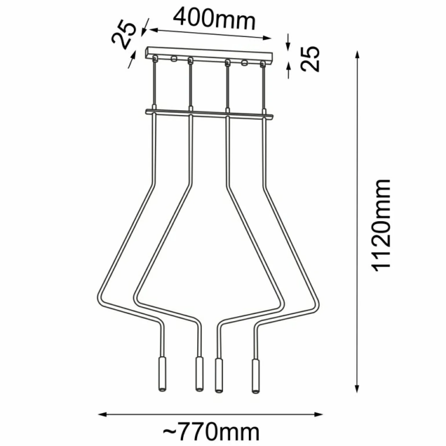 New Liniowa lampa wisząca designerski kształt ANT 5141 NO. VI | Kaja Żyrandole Nowoczesne