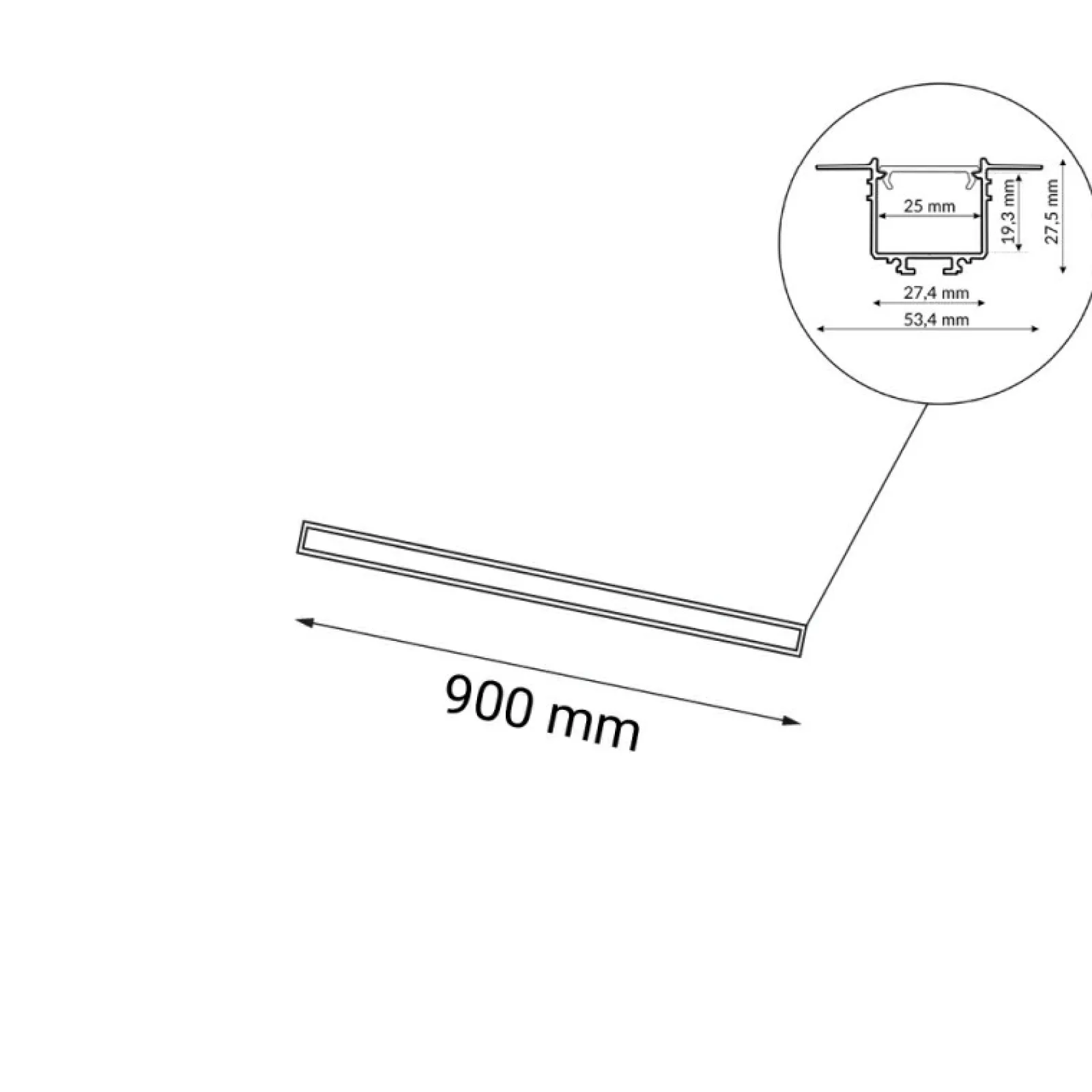 Sklep Kaja Liniowa lampa wpuszczana LED 90cm 4000K ANT 8650 HANAWA | Kaja* Lampy Led | Oprawy Podtynkowe