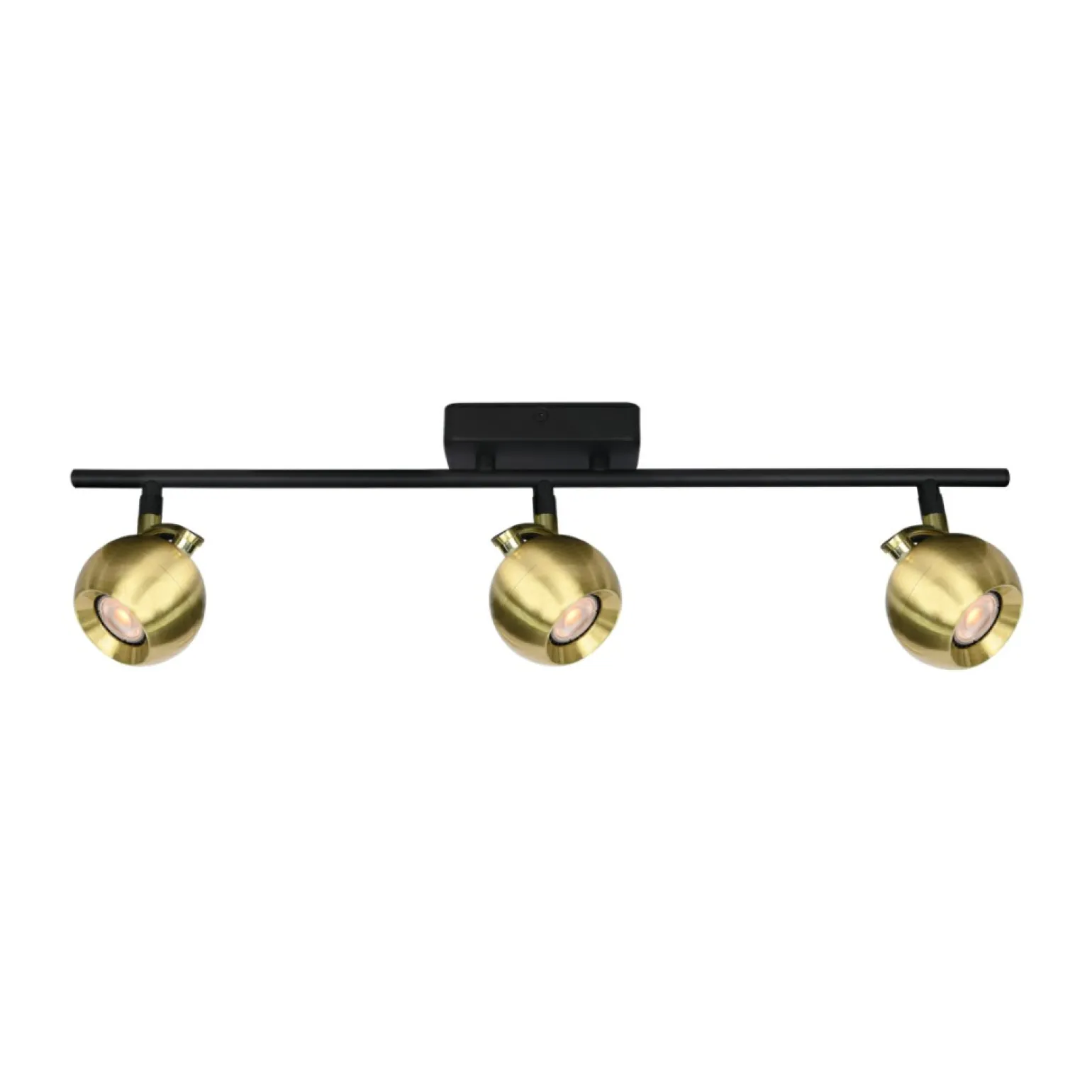 New Liniowa lampa ze złotymi kulami SPL-45379-3-BK-GD LAFIN | Kaja Żyrandole Nowoczesne