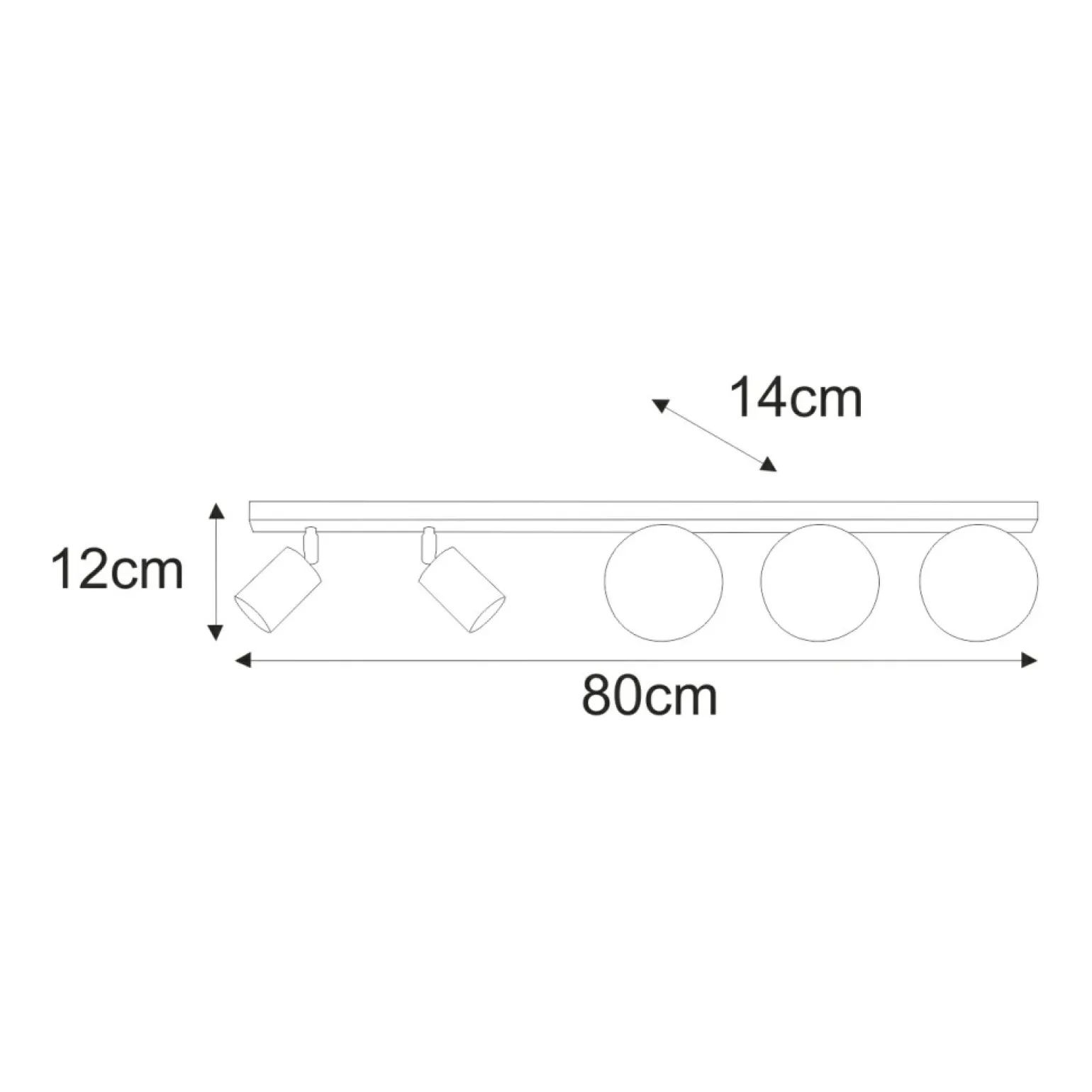 Best Sale Listwa sufitowa o długości 80 cm, z reflektorami K-5491 z serii SWING Żyrandole Nowoczesne