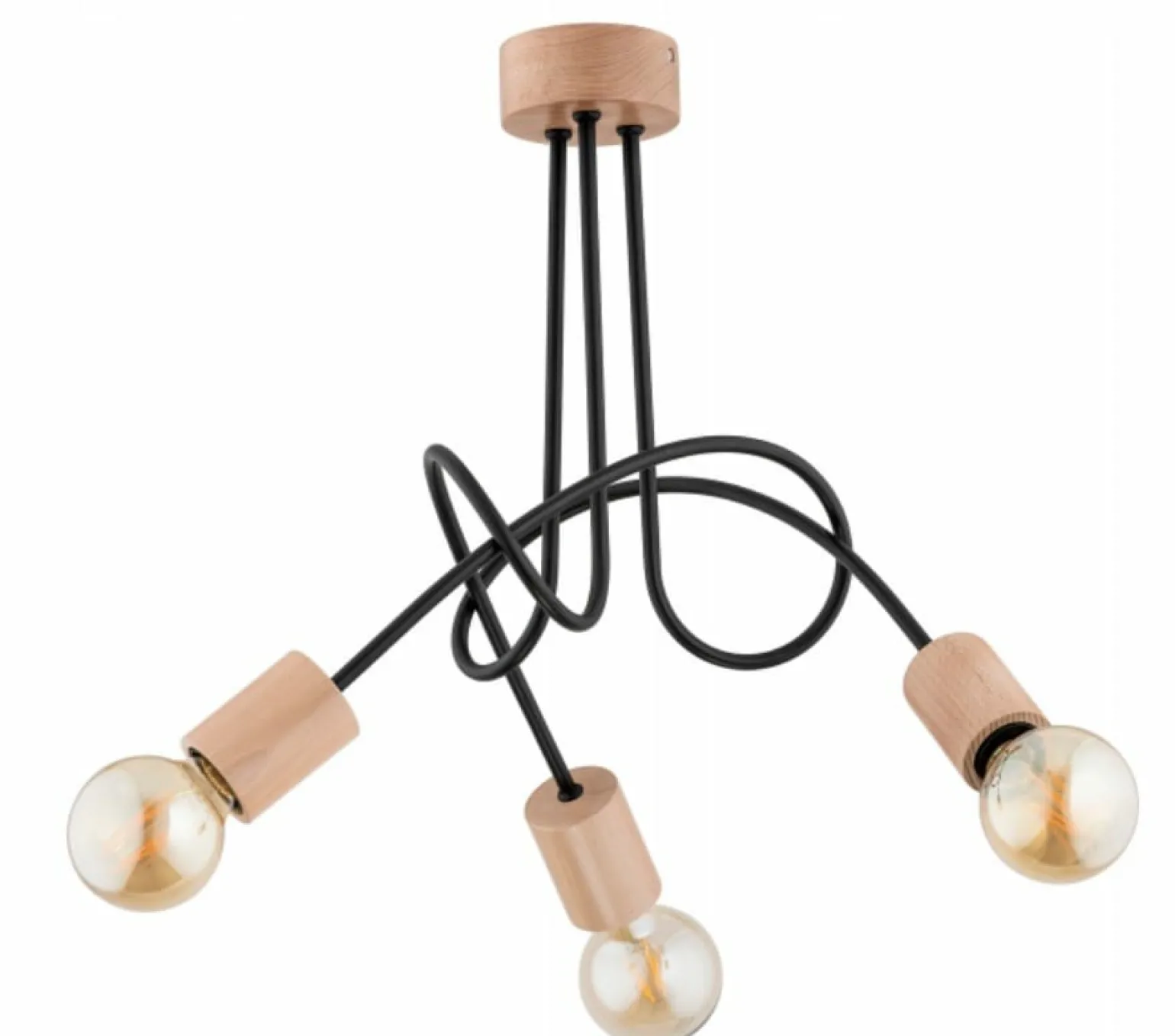 Clearance Metalowa lampa sufitowa z drewnianymi oprawkami AL 27433 TANGO | Kaja Żyrandole Nowoczesne