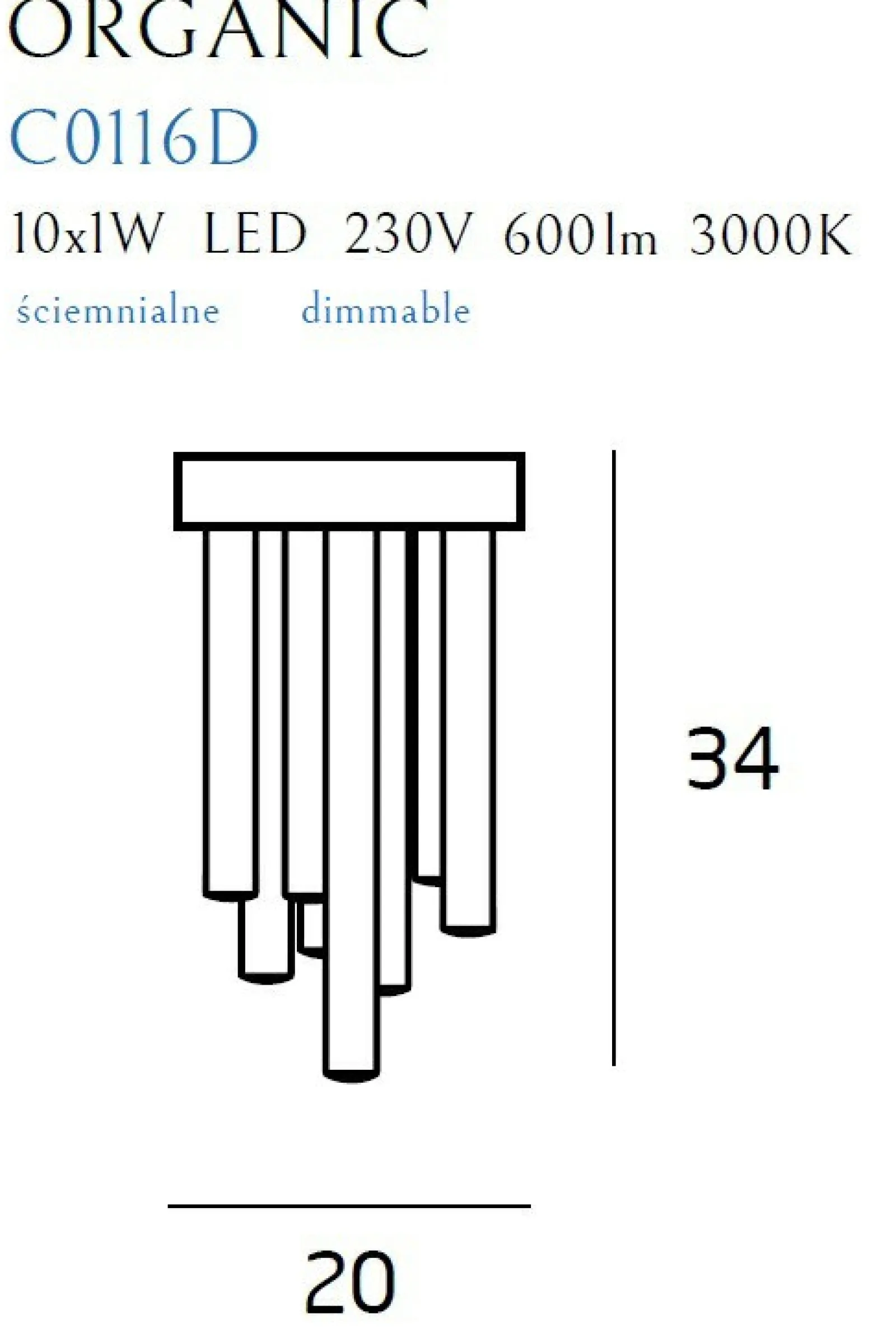 Sklep Kaja Miedziany plafon ze ściemniaczem MX C0116D ORGANIC PL | Kaja* Plafony Nowoczesne | Lampy Led