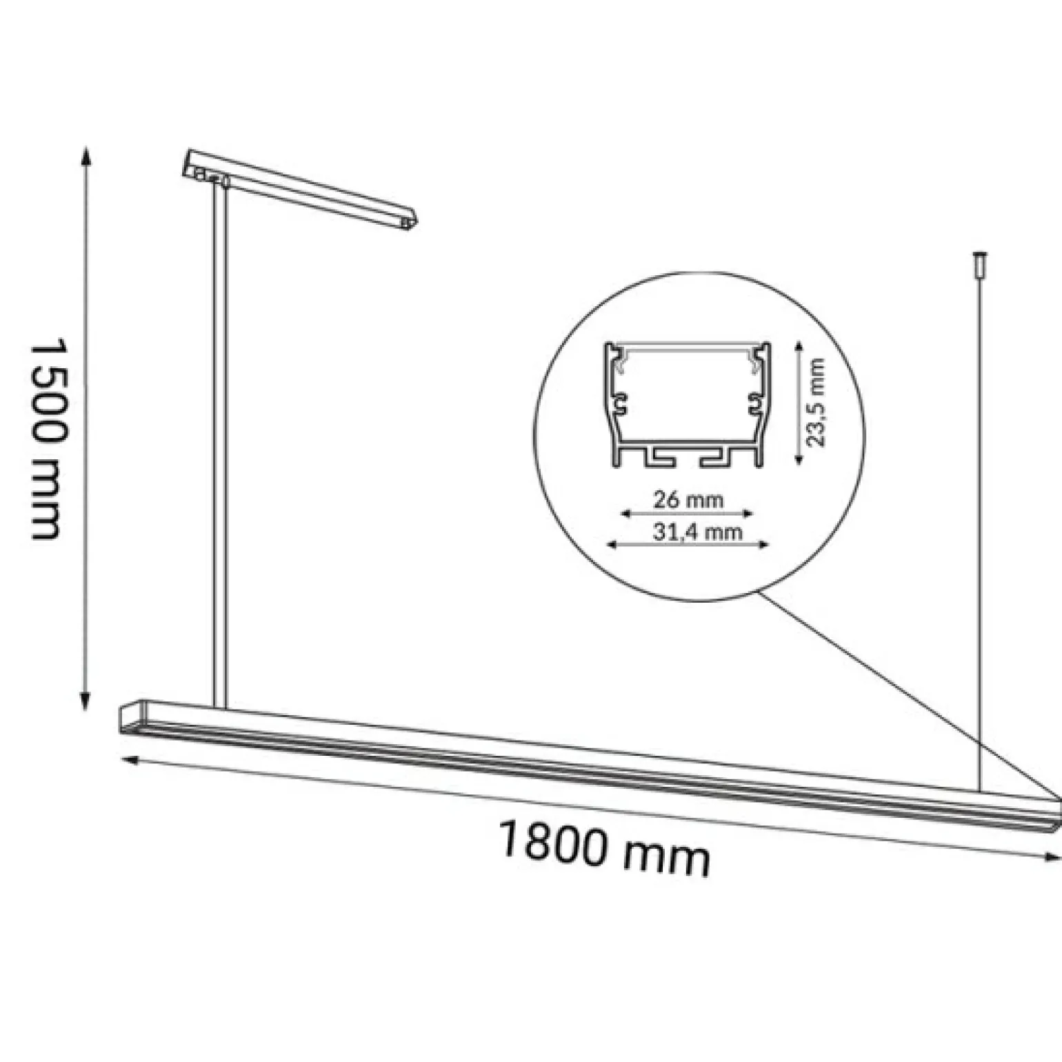 Best Sale Minimalistyczna lampa LED nad stół 180cm 4000K ANT 1859 HIATE | Kaja Żyrandole Nowoczesne