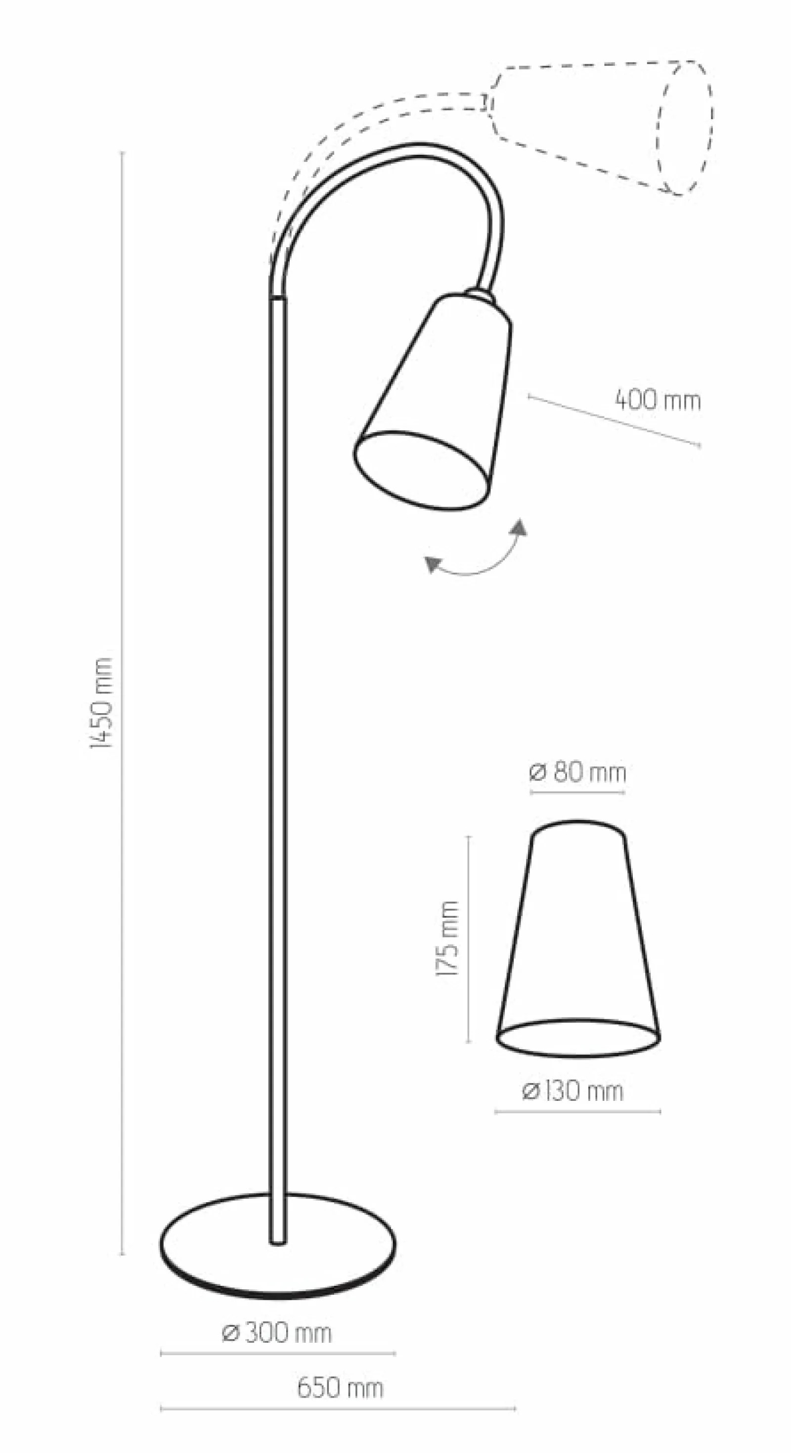 Sklep Kaja Minimalistyczna lampa podłogowa TK 1099 WIRE GOLD | Kaja Oświetlenie* Tradycyjne Lampy Podłogowe